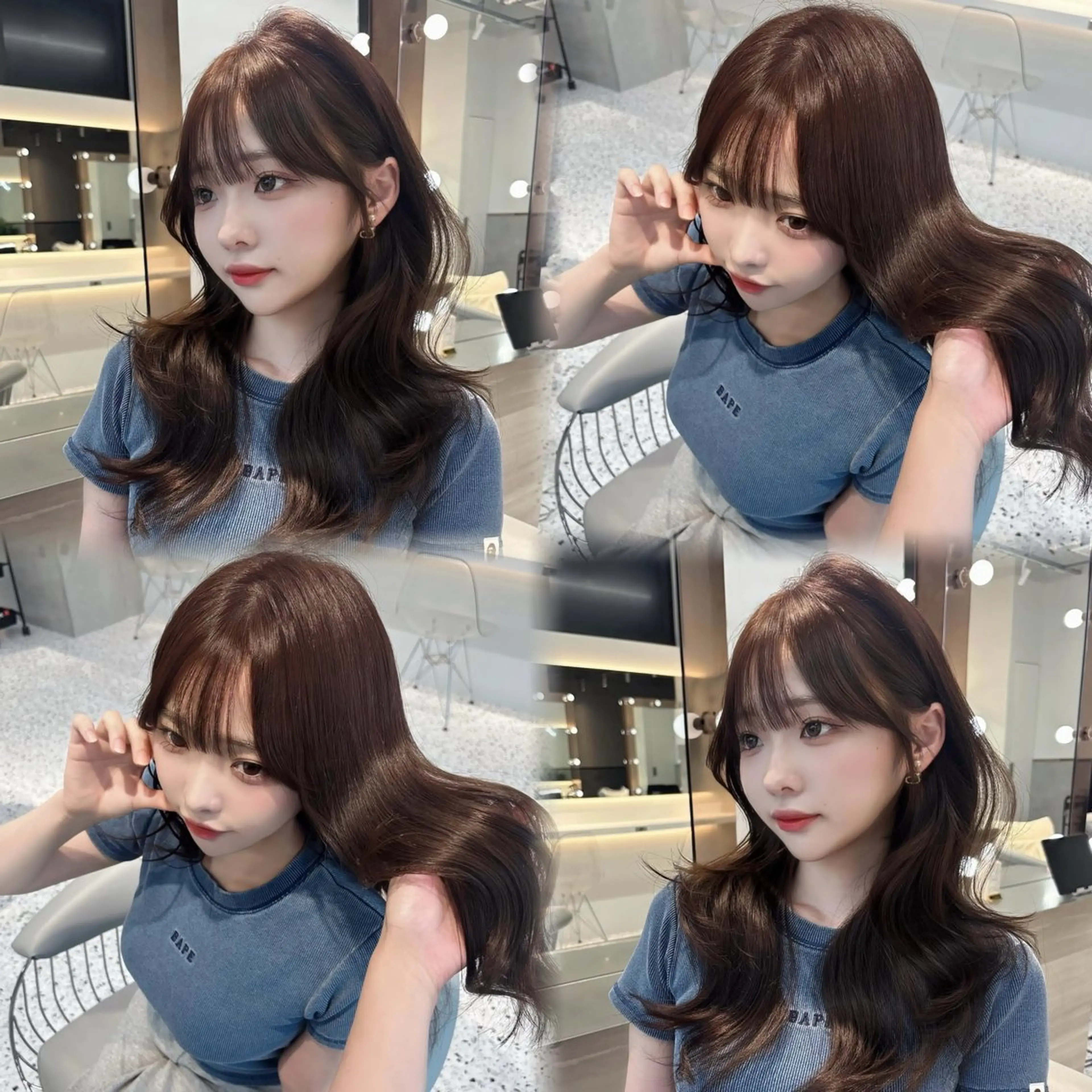 ロング カラー カット ヘアカラー トリートメント Lond mare レイヤーカット/韓国のヘアスタイル