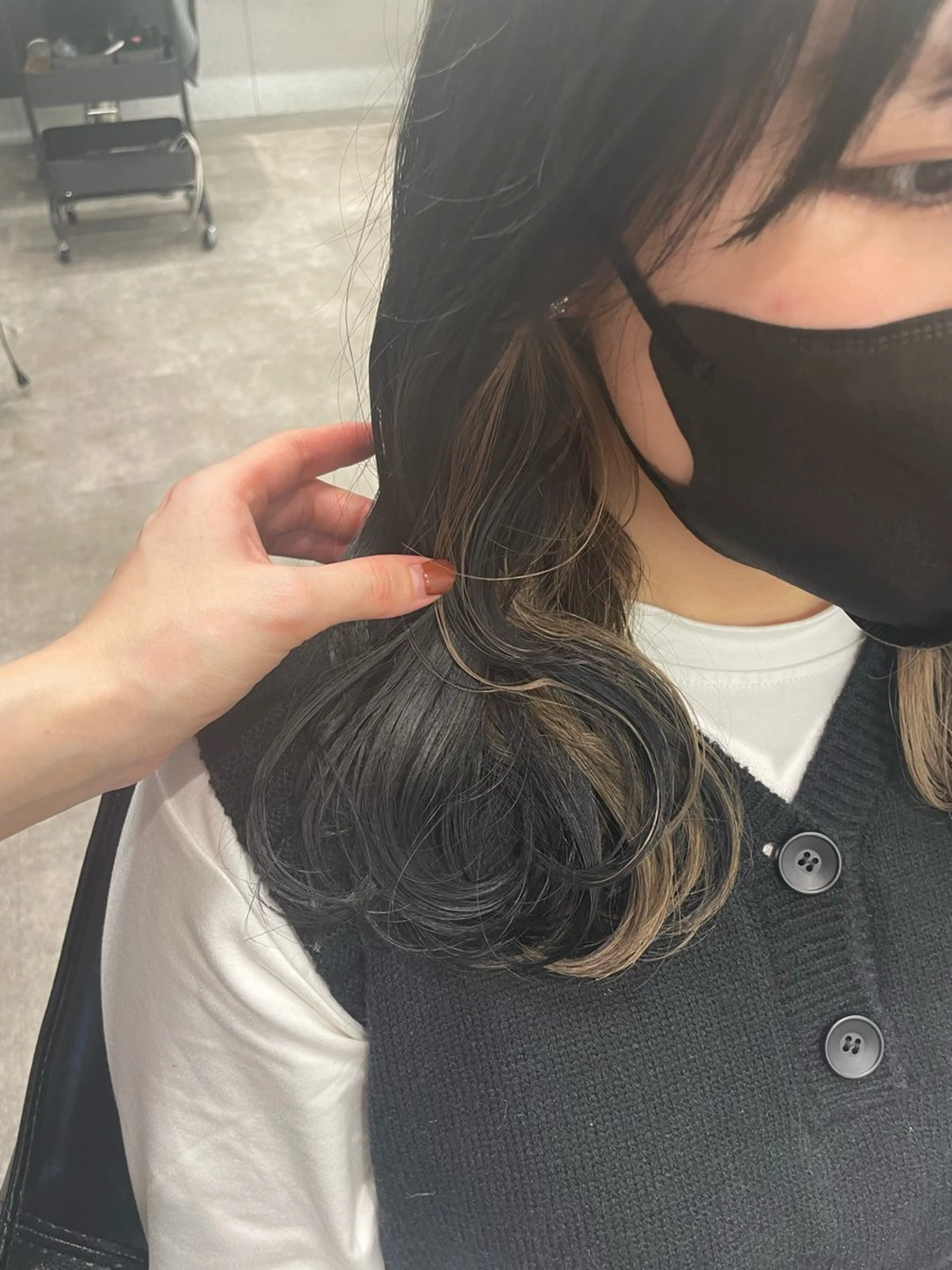 セミロング カラー ヘアカラー トリートメント インナーカラー/艶感 カラー/karinのヘアスタイル