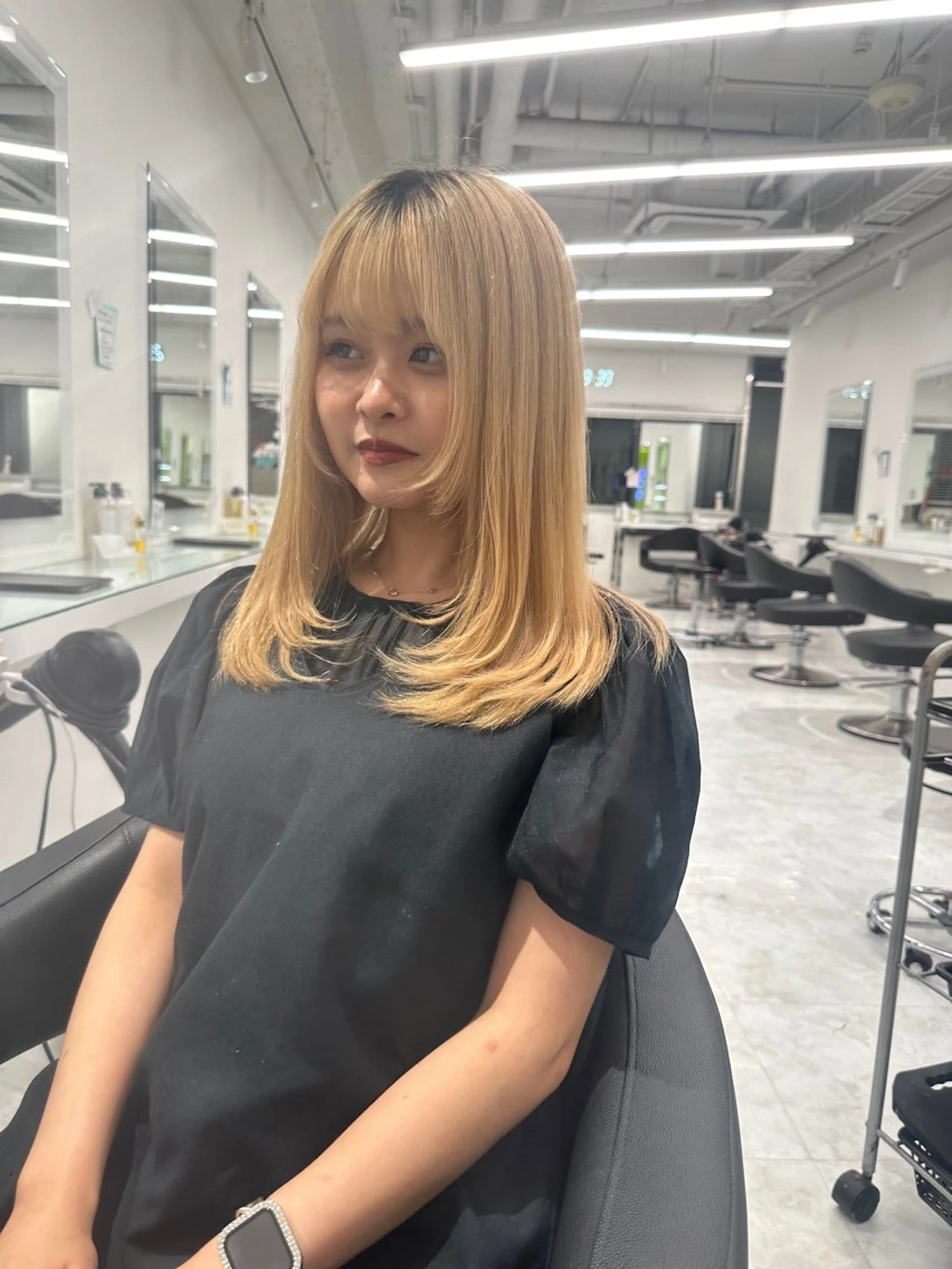セミロング カット ヘアカラー トリートメント ヘアセット 🩷暖色カラー🩷 BONのヘアスタイル
