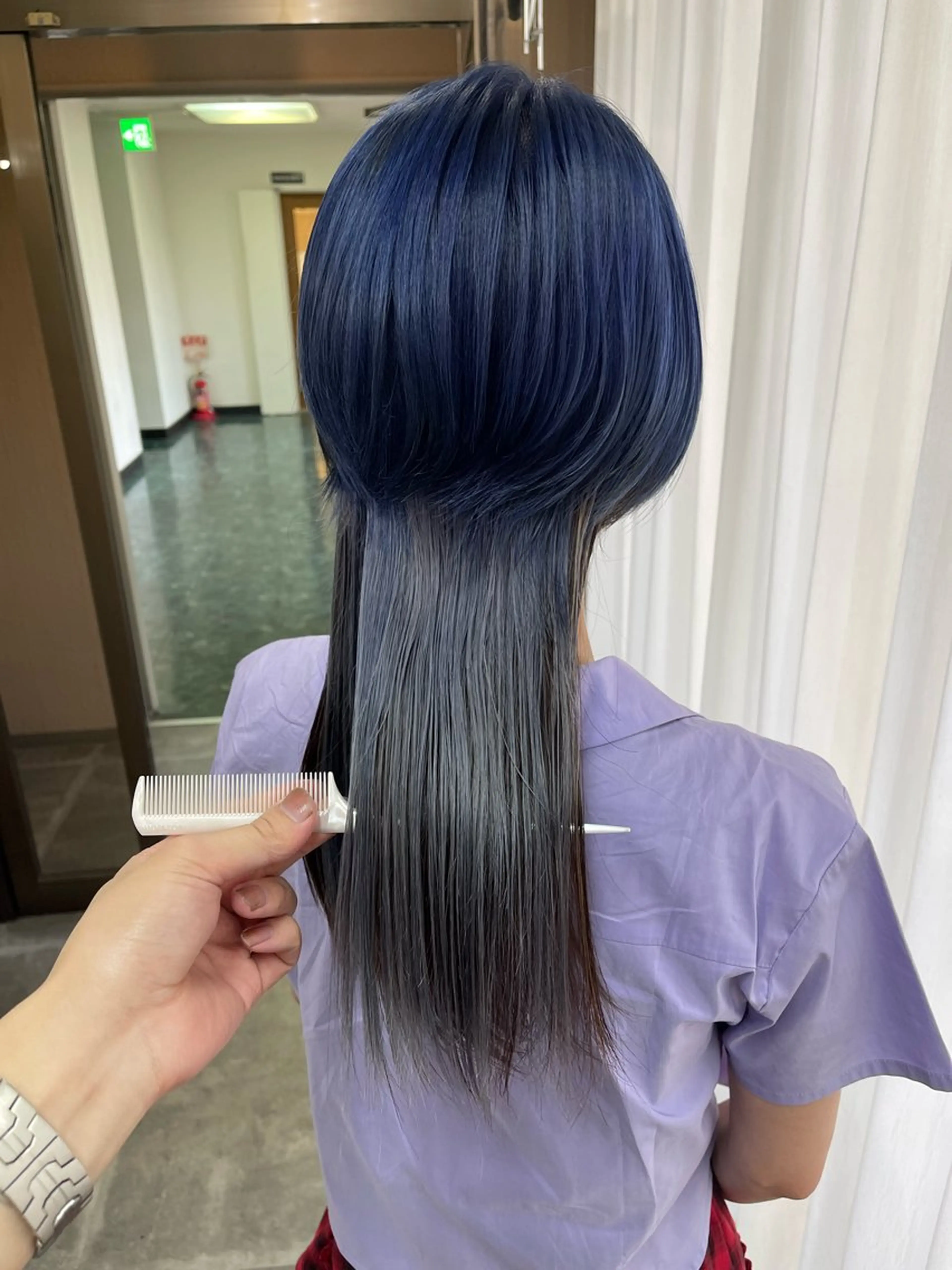 ショート カラー ブリーチ ブルーカラー ケアブリーチ デザインカラー ダブルカラー カット ヘアカラー トリートメント SOYON西大寺店所属・ダブルカラー/ 髪質改善💎安藤のヘアスタイル