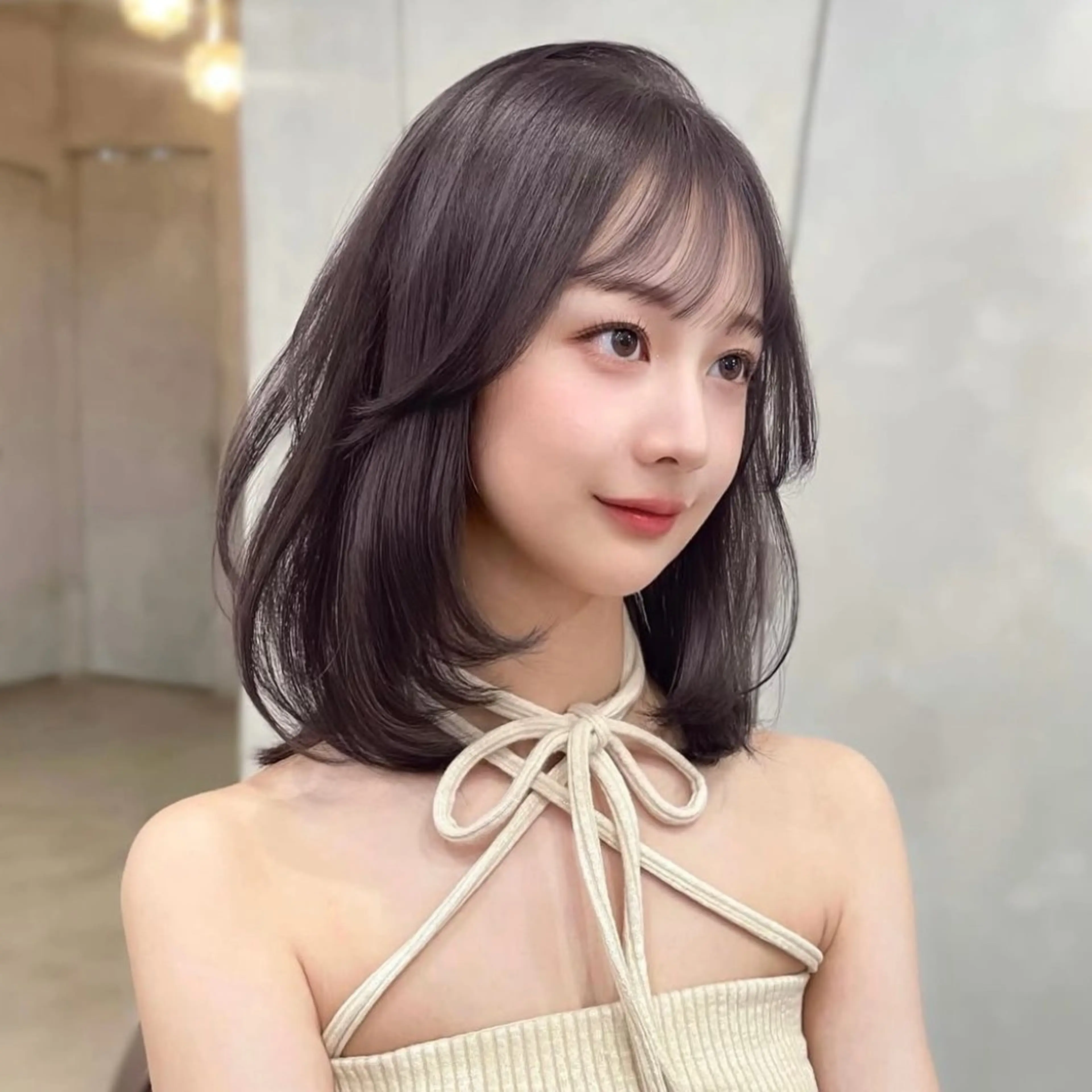 ショート カラー ブリーチ 透明感カラー グレージュ ラベンダーカラー ラベンダーグレージュ モテ韓国ヘア/ レイヤー🤍RIKAのヘアスタイル