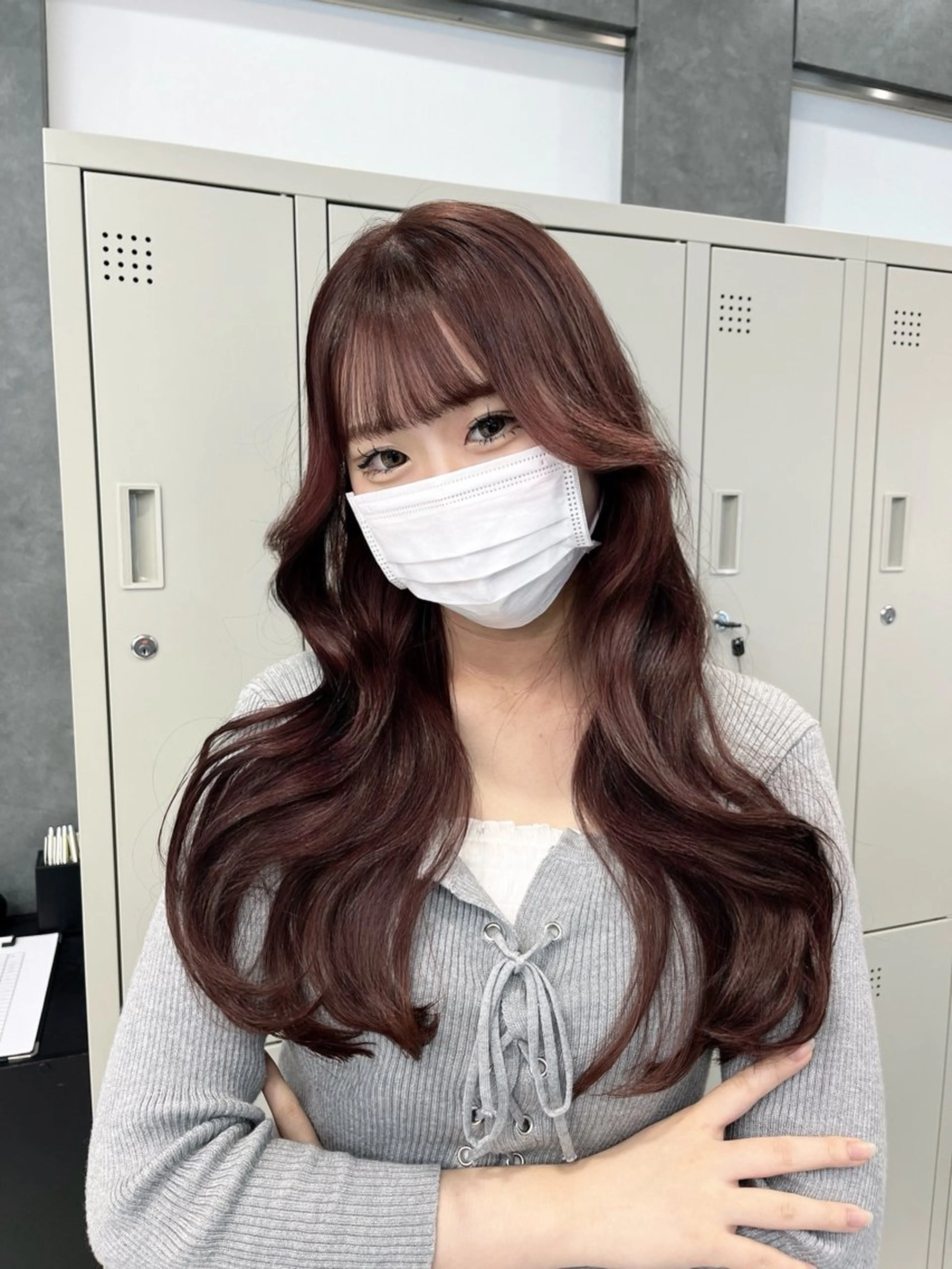 ロング カラー ヘアアレンジ ブリーチ ダブルカラー ブリーチなしカラー ヘアカラー トリートメント ヘアセット 韓国ヘア🖤/透明感 shihoのヘアスタイル