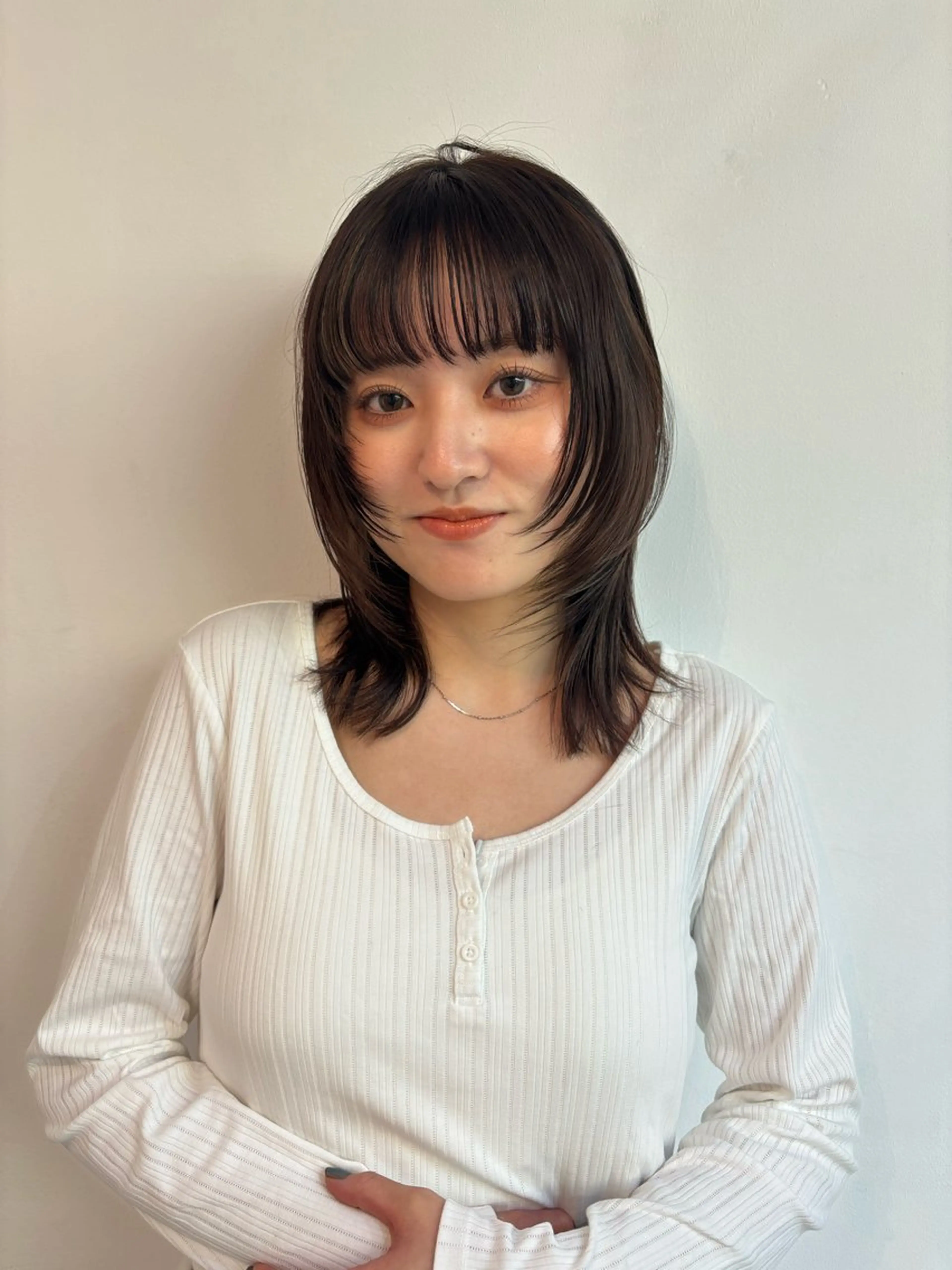 ミディアム カット ヘアカラー sakura🌸 レイヤー/nelkeのヘアスタイル