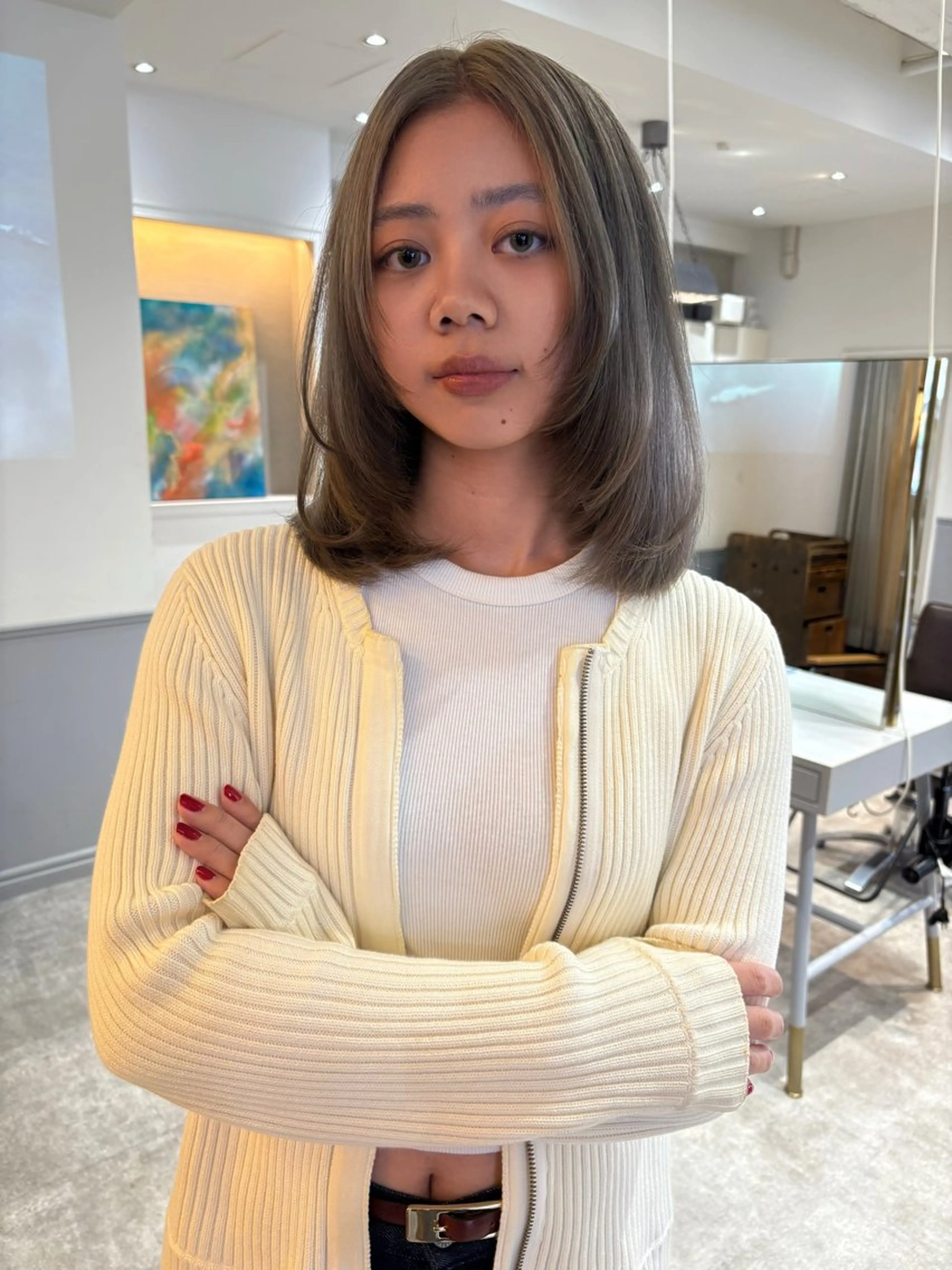 ミディアム ヘアカラー SIKI yuuna レイヤーカット🪽のヘアスタイル