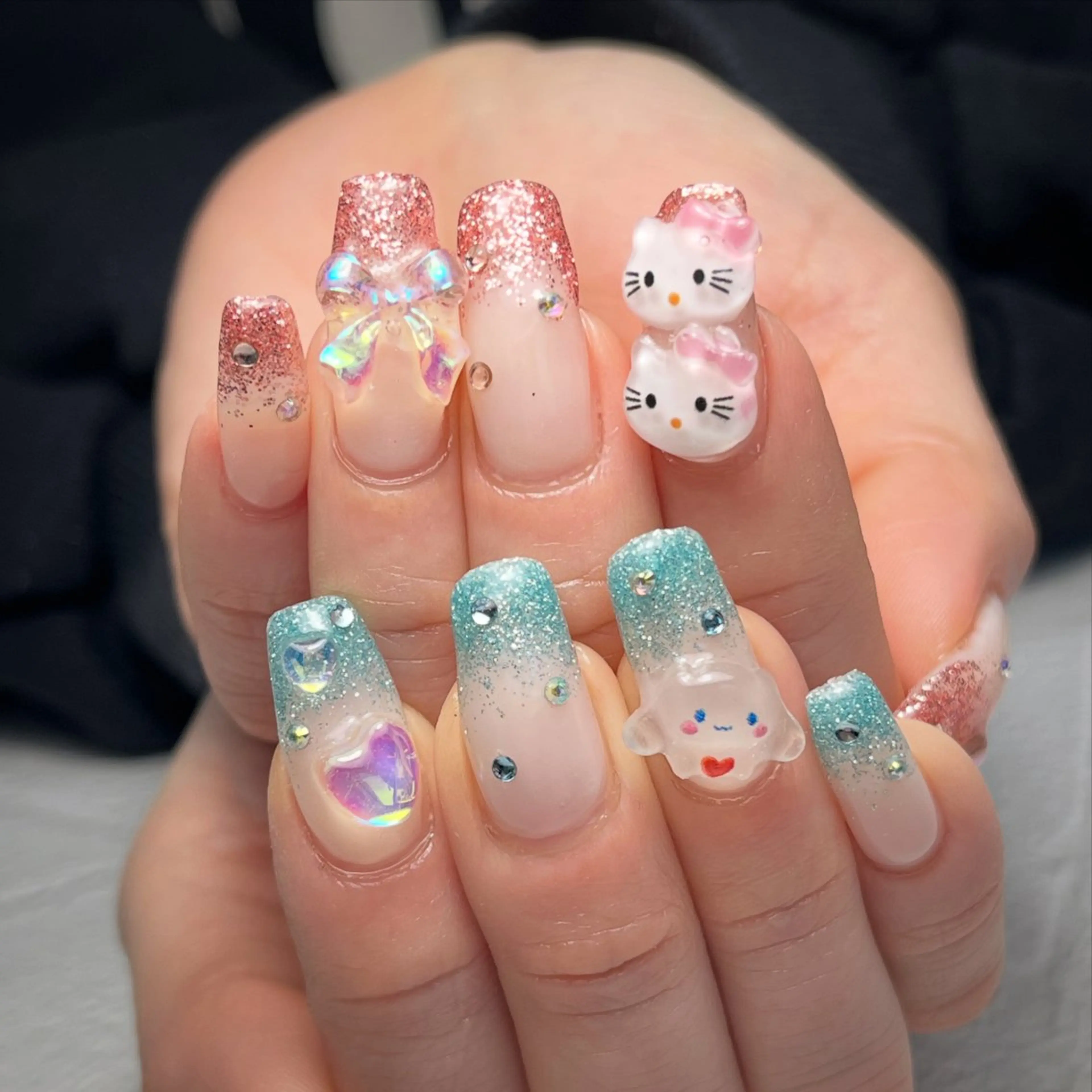 ネイル ラメ(グリッター) ラメグラデーション 春ネイル プライベートサロン yukoのネイルデザイン