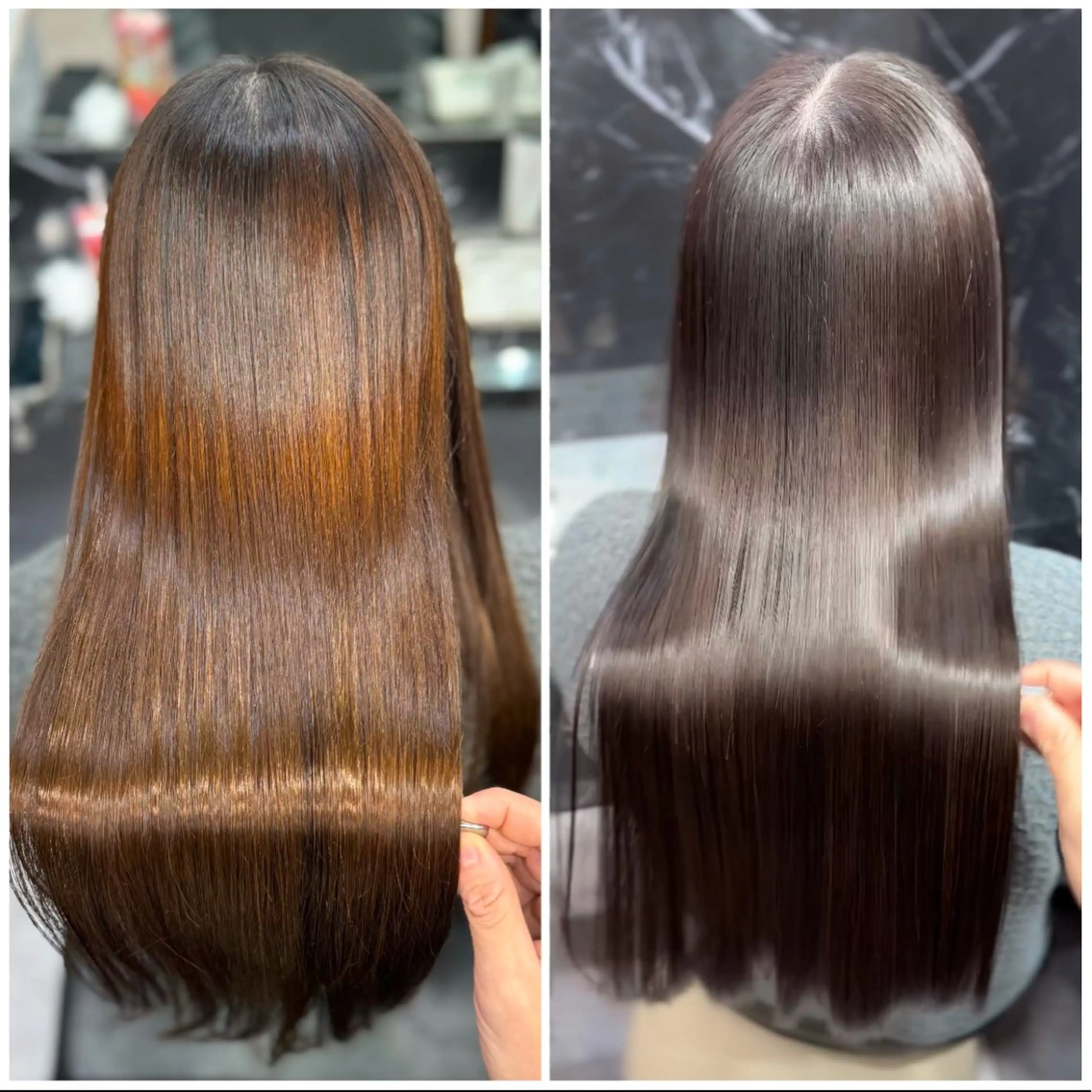 ロング ヘアカラー トリートメント JIN|乾かしただけ 美髪矯正本格髪質改善のヘアスタイル