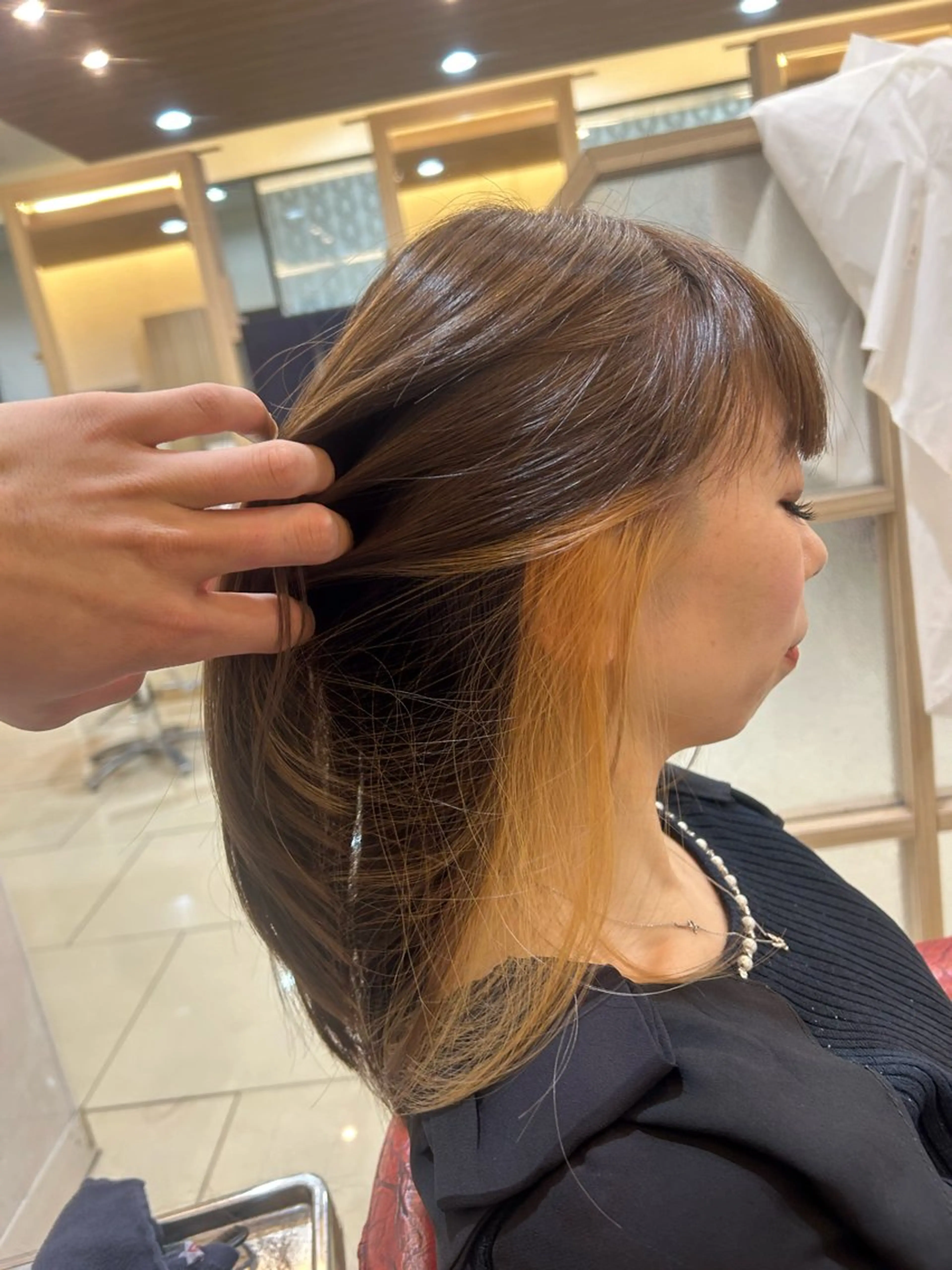 ミディアム カラー 長谷川 啓吾のヘアスタイル