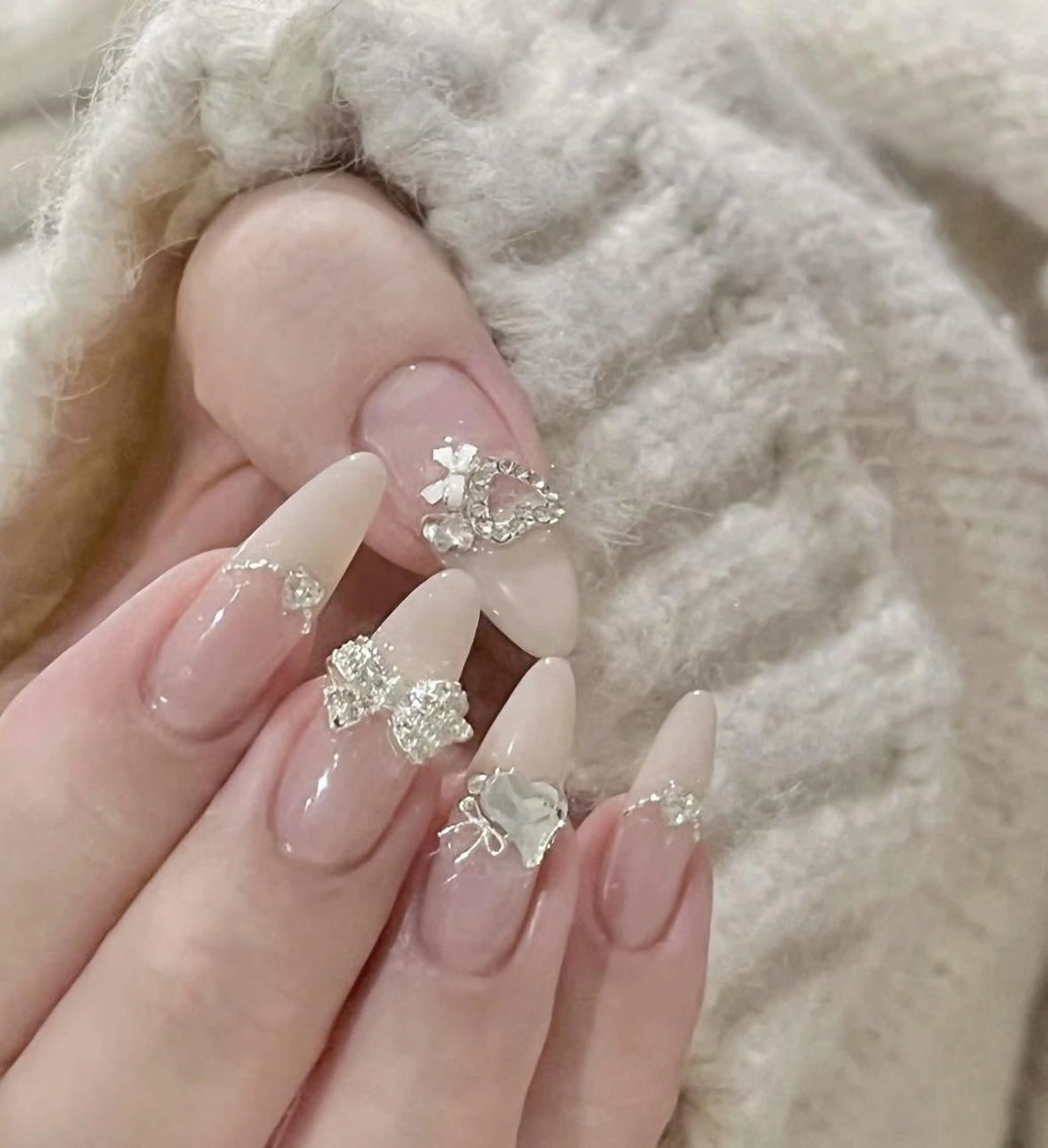 ネイル 長さ出し フレンチネイル グラデーション 卒業式 マグネットネイル ハンドネイル MIHANA NAILのネイルデザイン