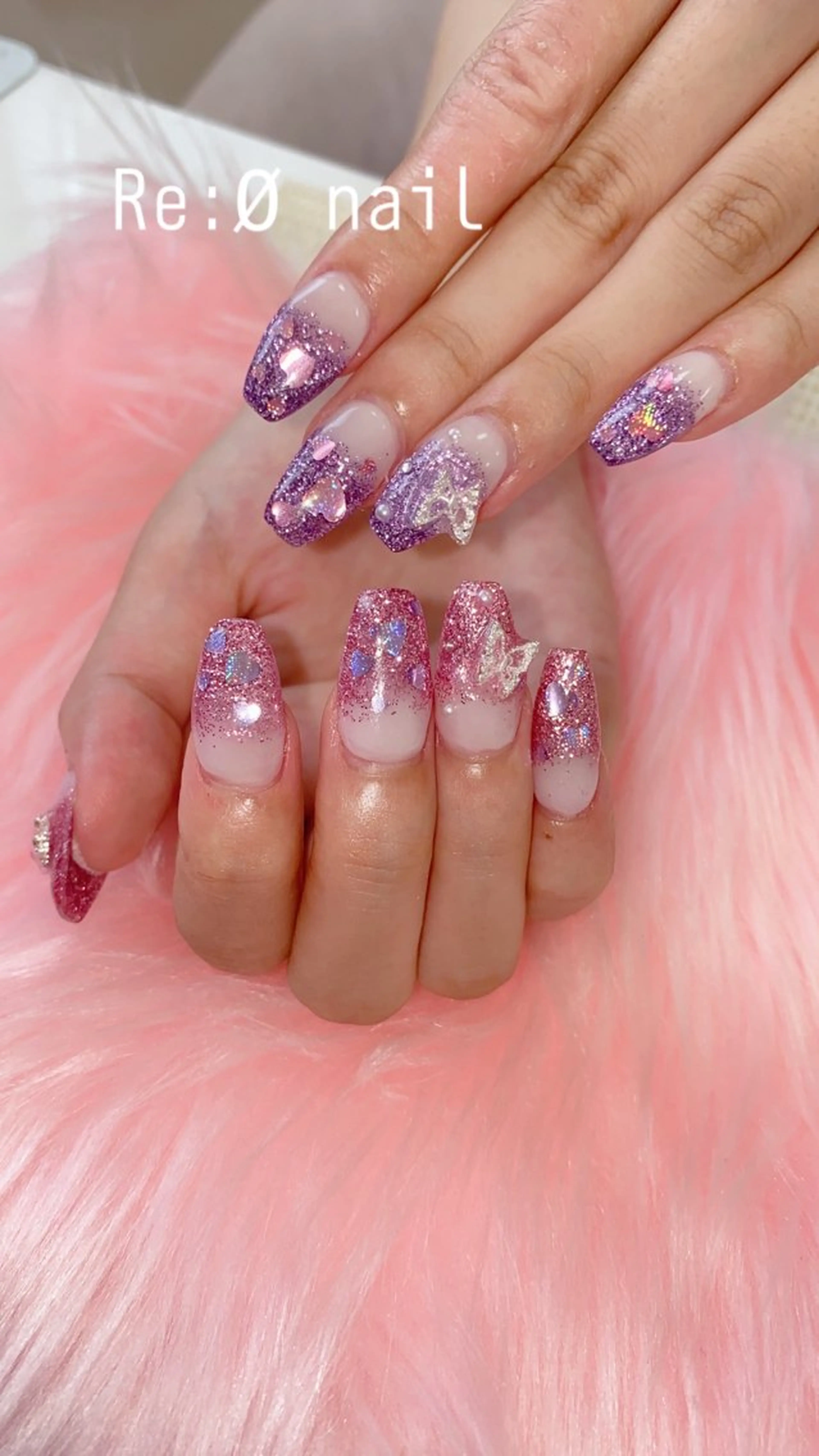 ネイル ピンク ハンドネイル Re:Ø nail 🩵TSUJIのネイルデザイン