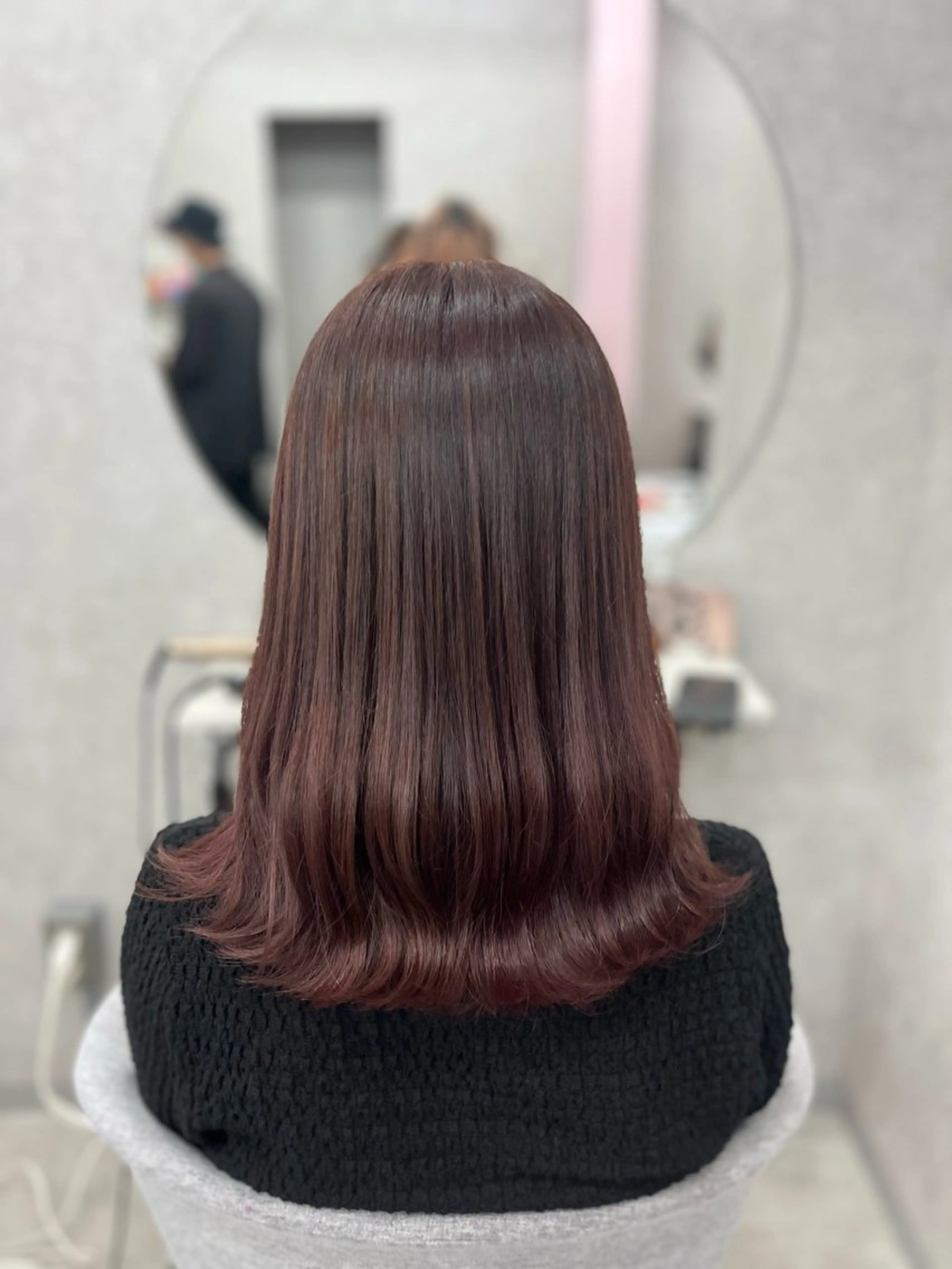 ミディアム カラー ブラウンカラー ピンクカラー ピンクブラウン ヘアカラー トリートメント ヘッドスパ 🖤🎀ぴんく美容師 🎀🖤 ゆーなのヘアスタイル