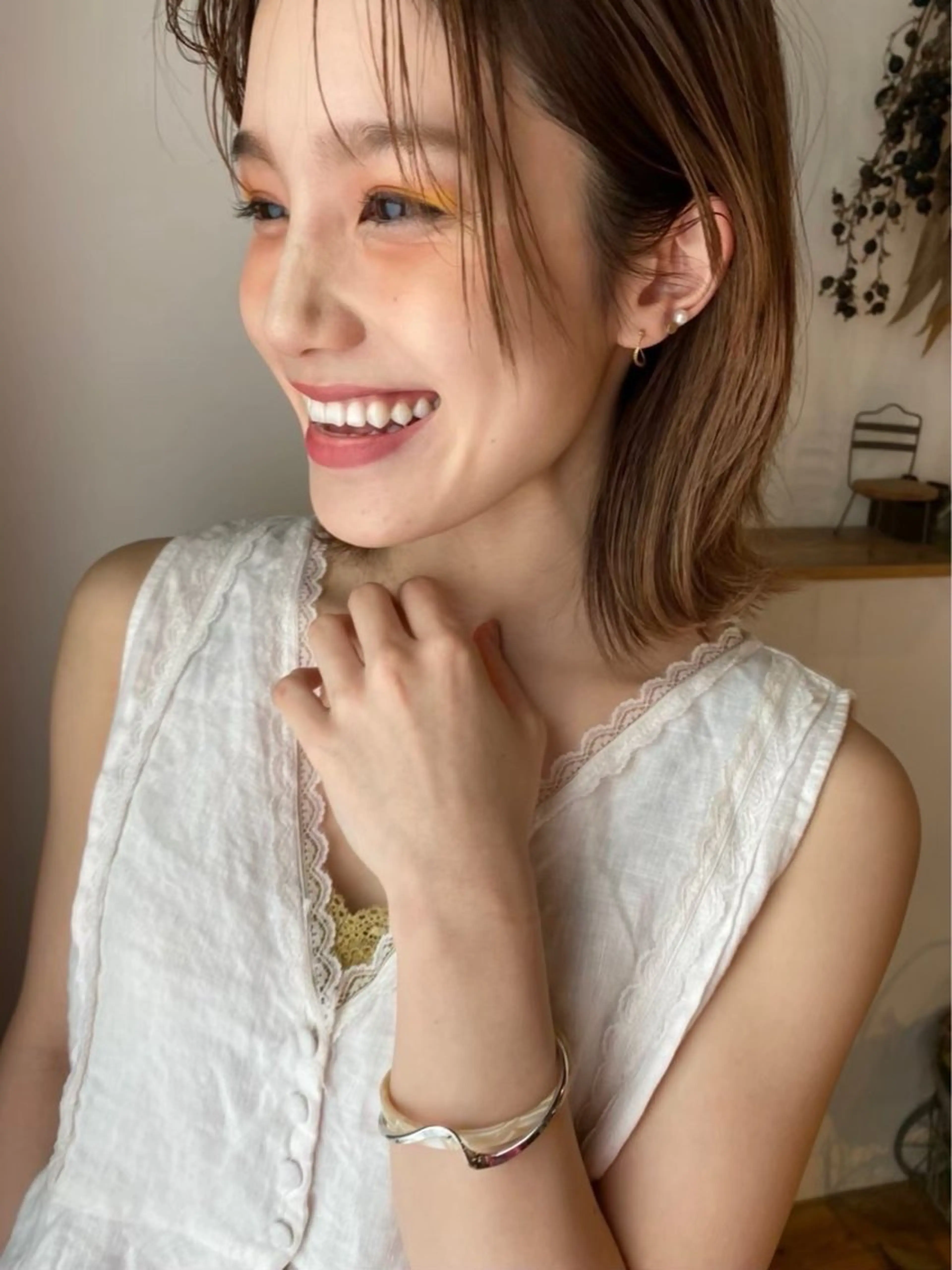 ショート ヘアカラー 暗髪🥣アレンジ🎀 FACE。らんのヘアスタイル