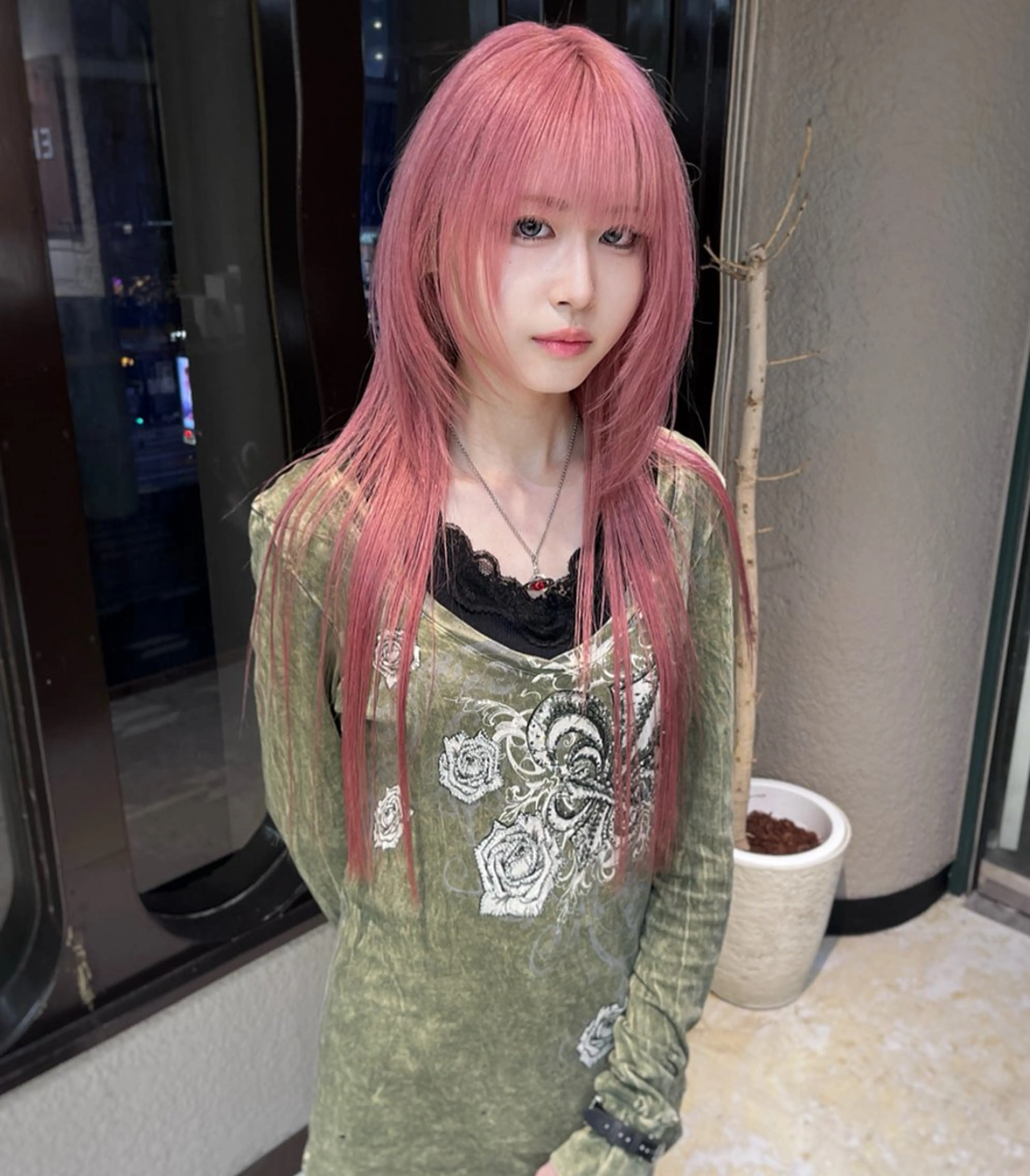 ロング カット ヘアカラー トリートメント 💖難波艶ハイトーン 髪質改善💖ケンシンのヘアスタイル