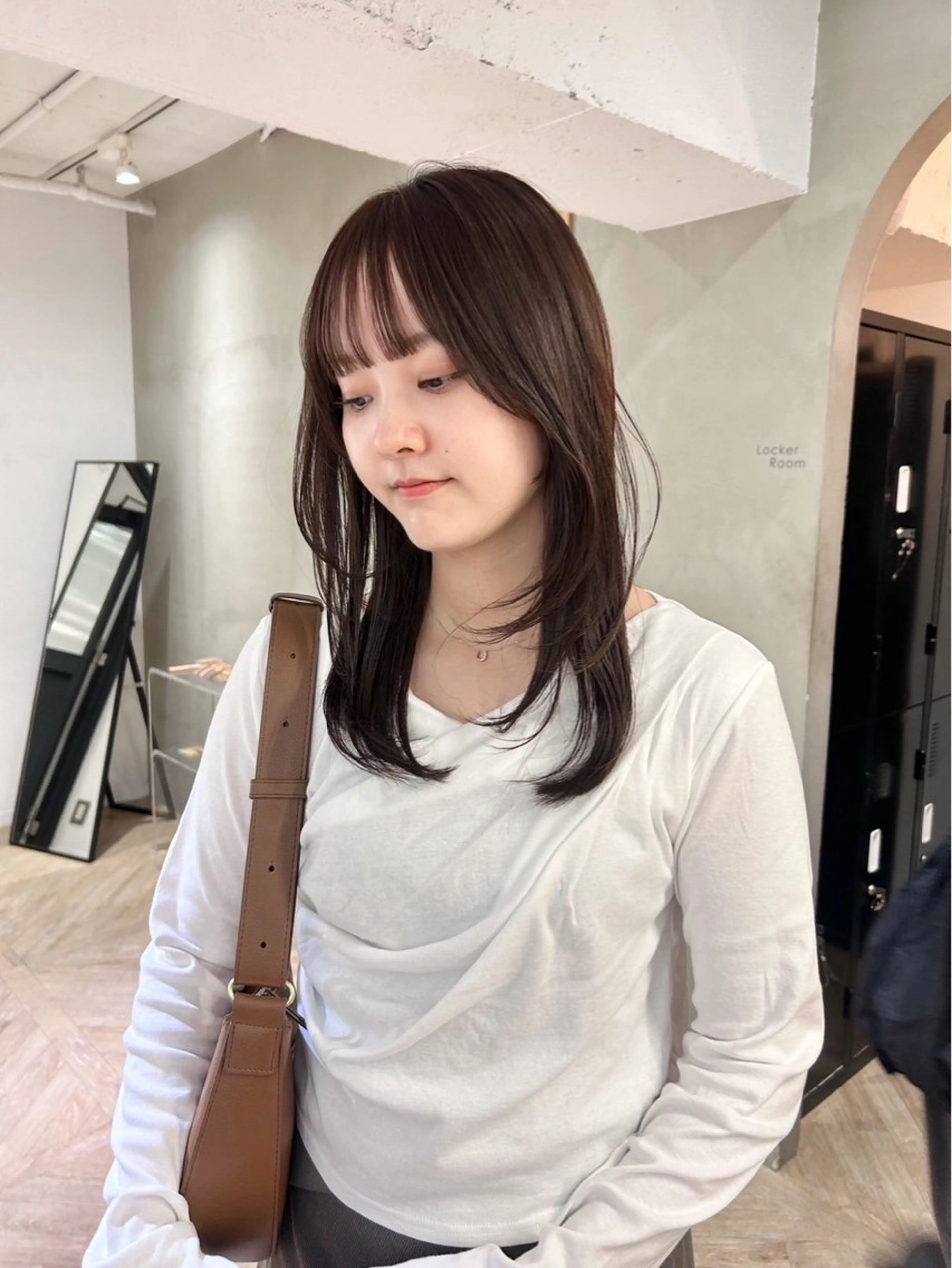 ミディアム カット ヘアカラー トリートメント レイヤーカット/暖色 カラー/mao🎀のヘアスタイル