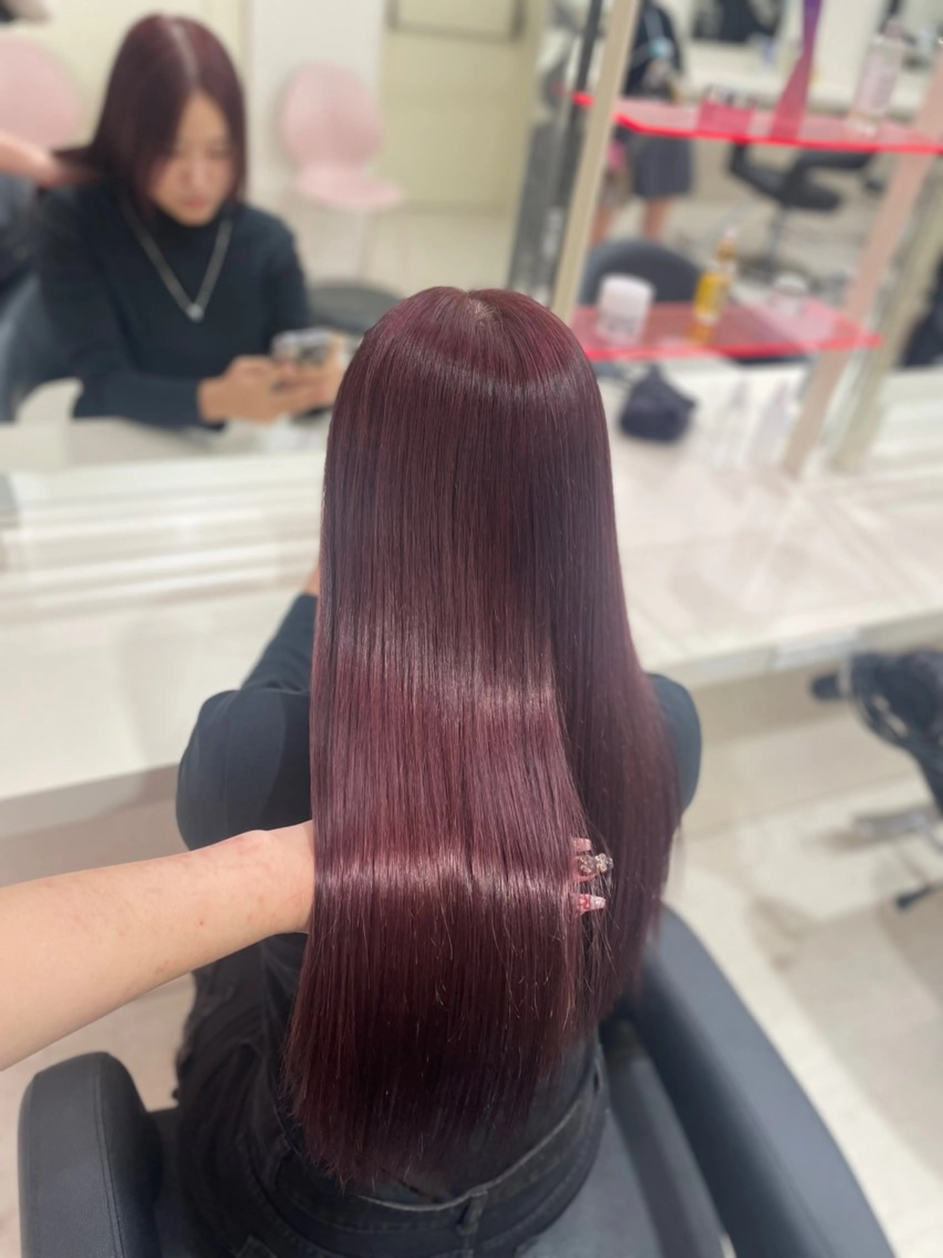 ロング ロング カット ヘアカラー トリートメント ヘアセット 💗暖色カラー💗 ツヤ髪💗Mayaのヘアスタイル