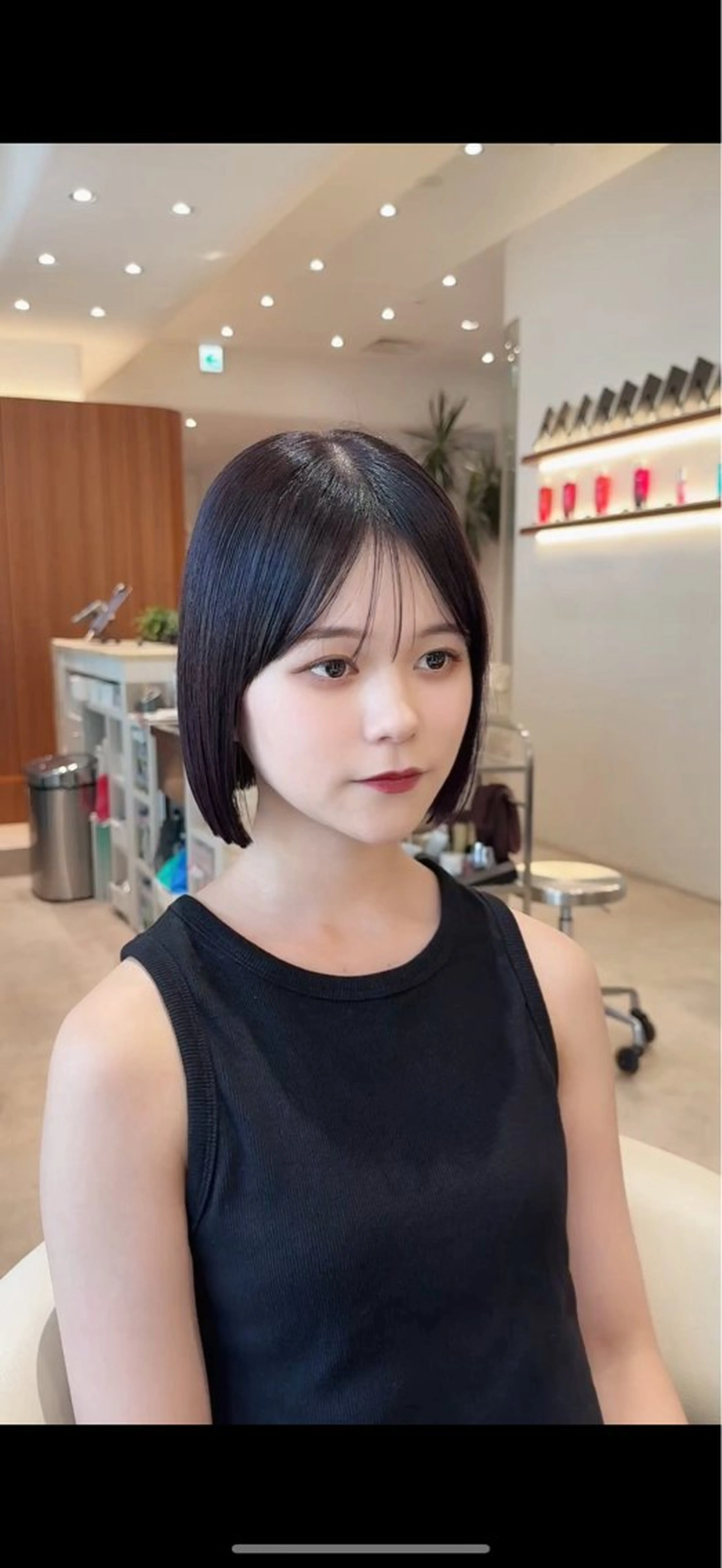 ミディアム カラー 切りっぱなしボブ ショートボブ ボブレイヤー 透明感カラー ボブ カット ヘアカラー トリートメント 渋谷ボブ/ショート 特化田中航平のヘアスタイル