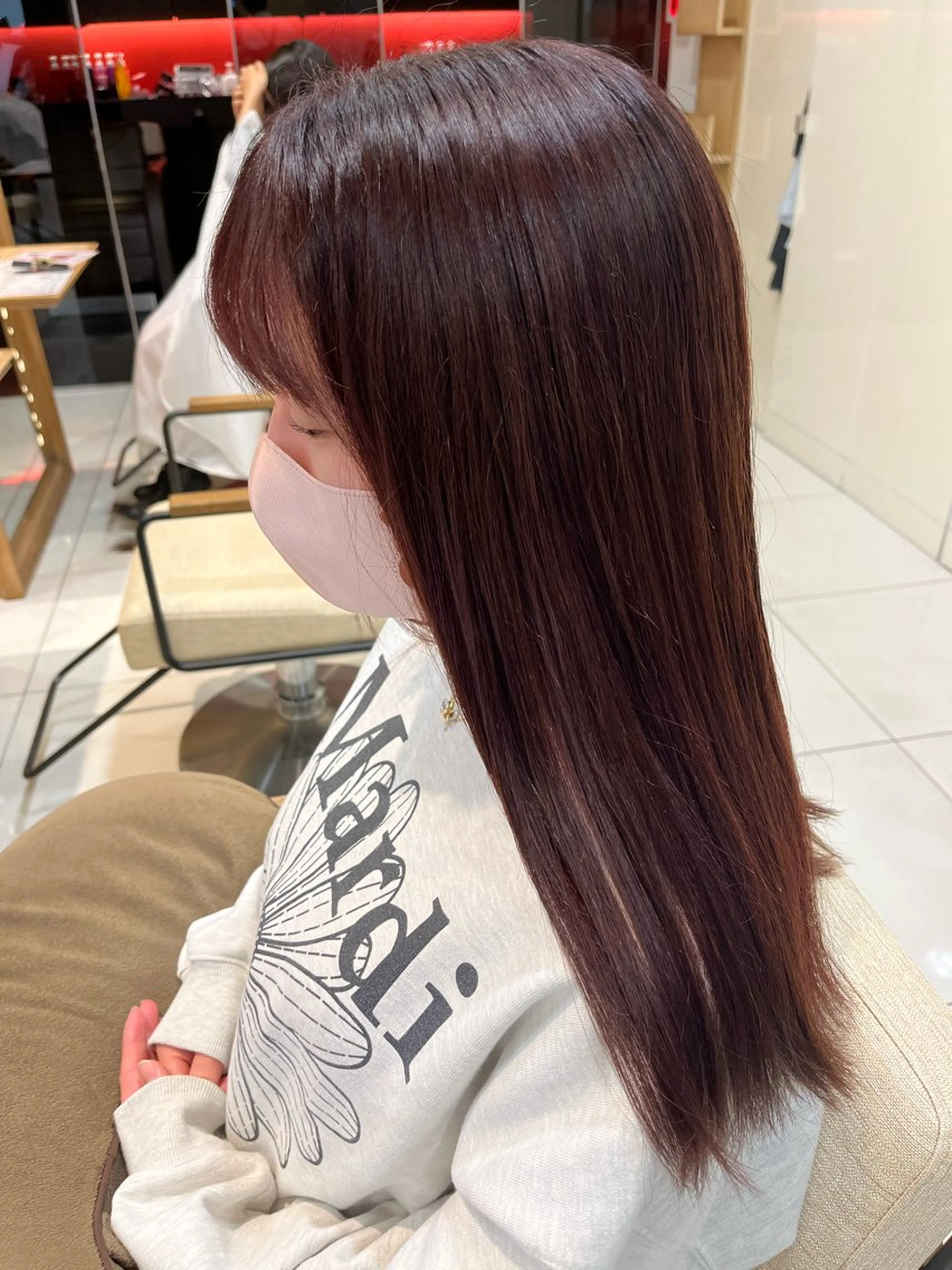 ロング カラー ブラウンカラー レッドカラー レッドブラウン ヘアカラー トリートメント なつな/ 透明感カラーのヘアスタイル