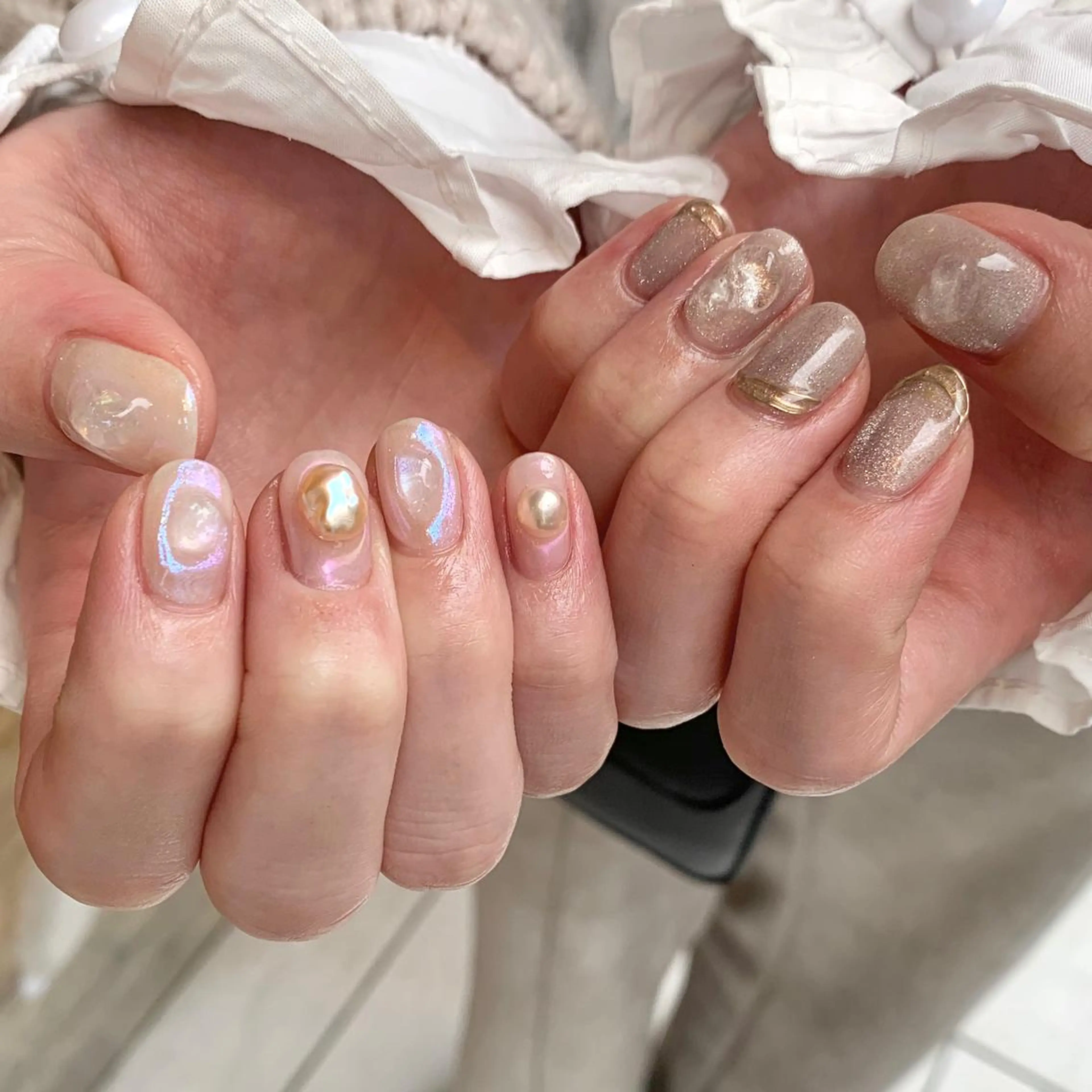 ネイル オーロラネイル マグネットネイル 持ち込み ハンドネイル 鈴木 まゆのネイルデザイン