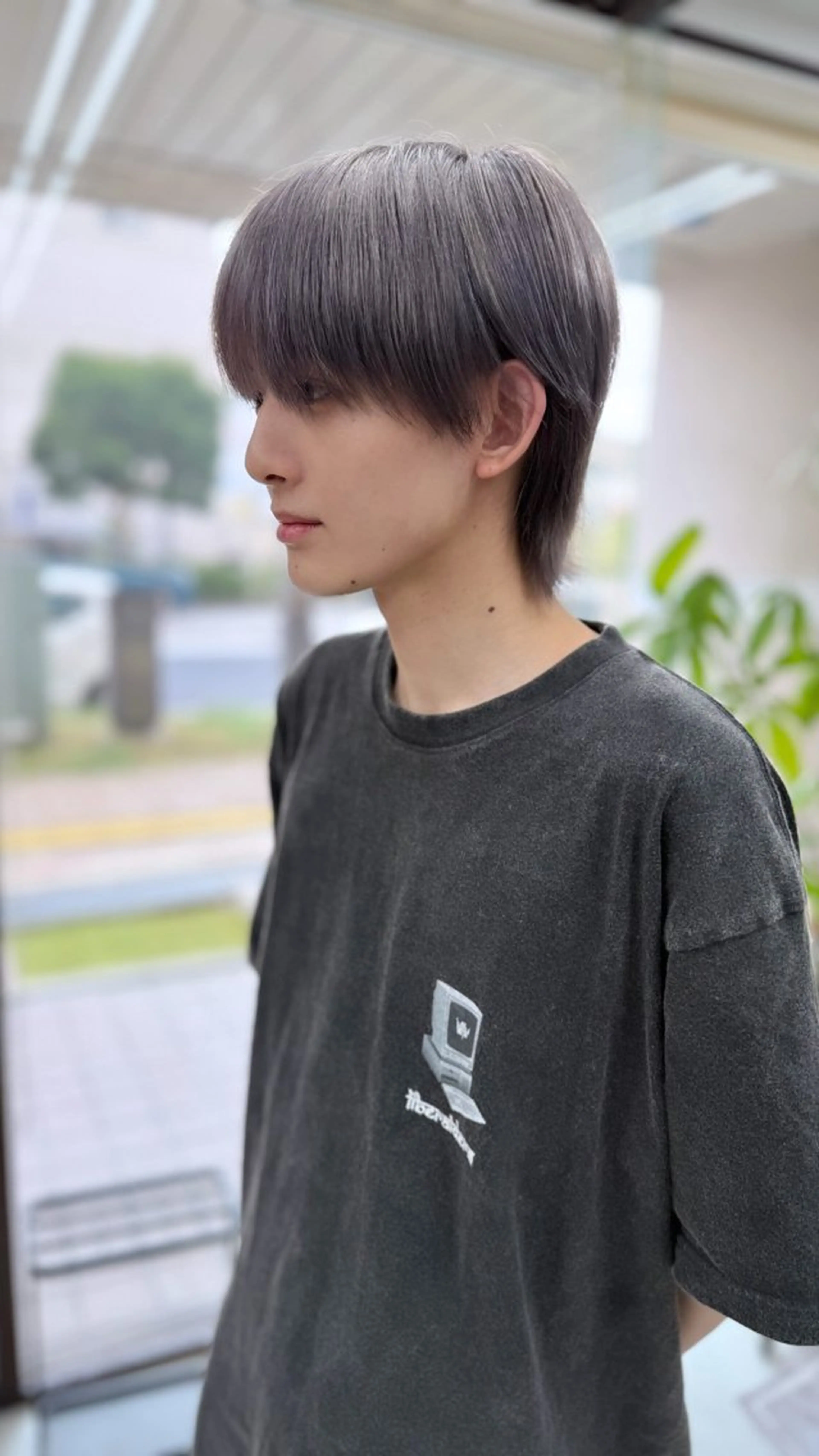 ショート カラー メンズ アッシュ ダブルカラー ラベンダーカラー ラベンダーアッシュ シルバー ヘアカラー トレンドメンズパーマ /タカシマダイスケのヘアスタイル