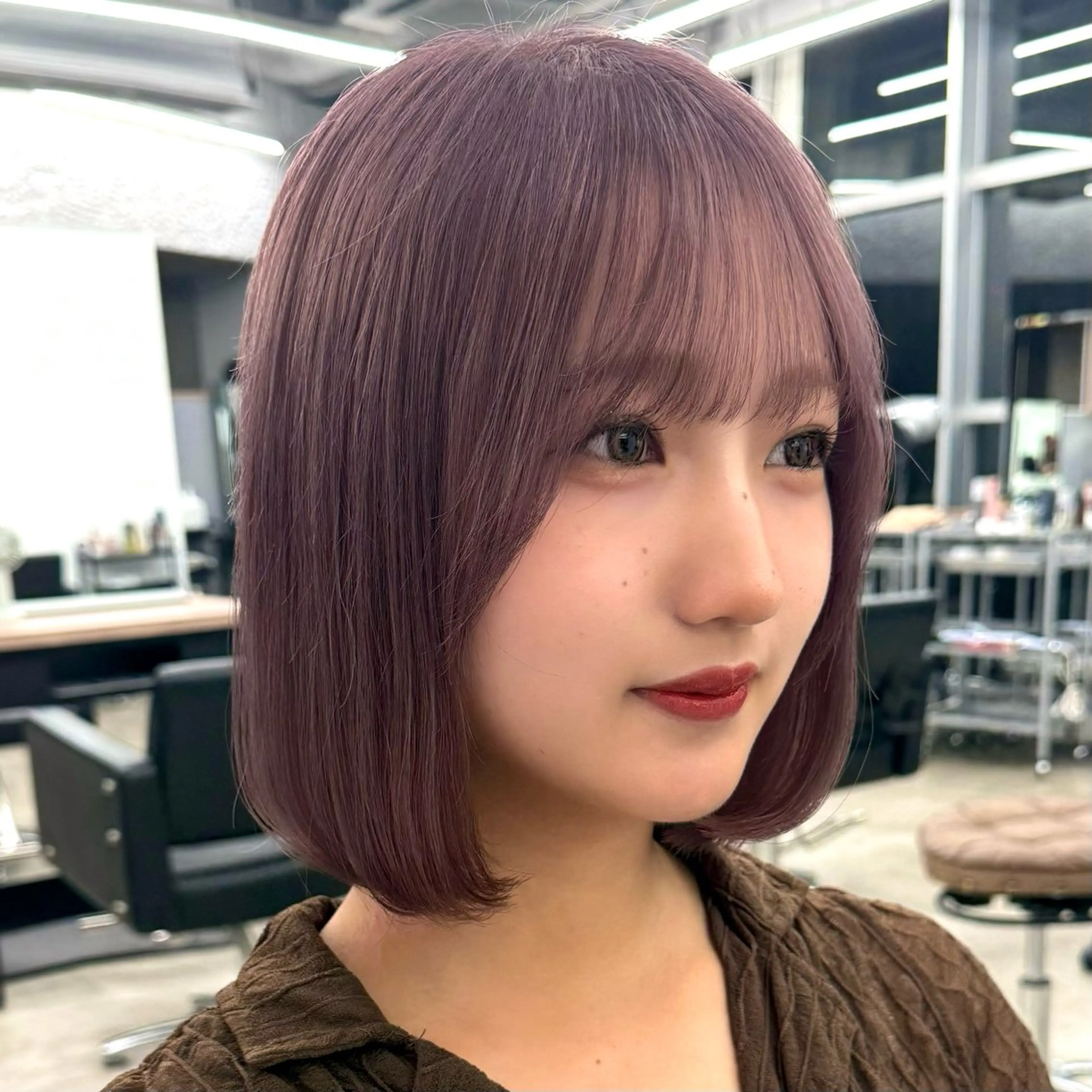 ショート カラー ブリーチ ラベンダーカラー ボブ/レイヤー/ 艶髪/HANA💗のヘアスタイル