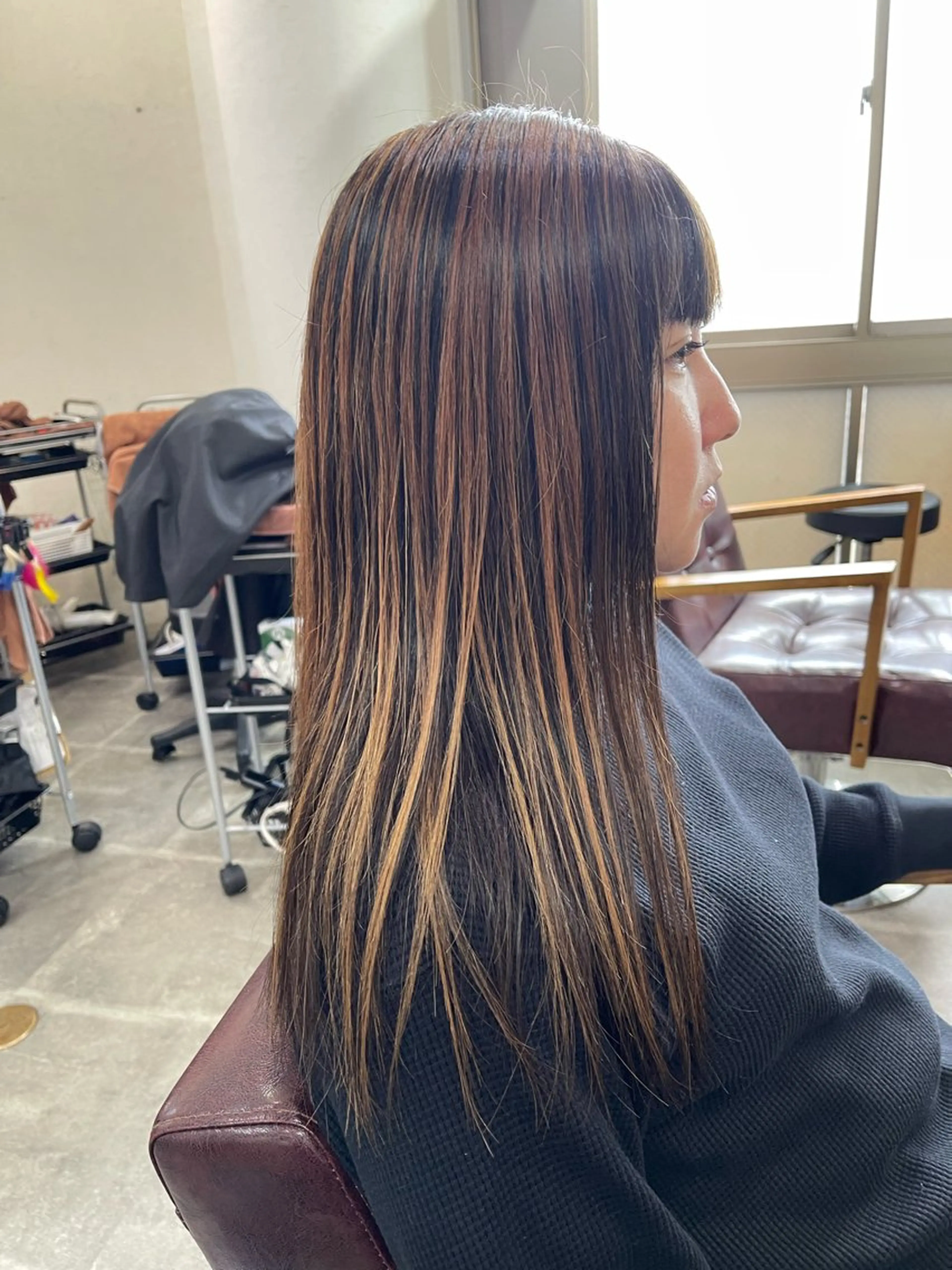 ロング カラー ベージュカラー ブリーチ ブラウンカラー ヘアカラー トリートメント SOYON西大寺店所属・ダブルカラー/ 髪質改善💎安藤のヘアスタイル