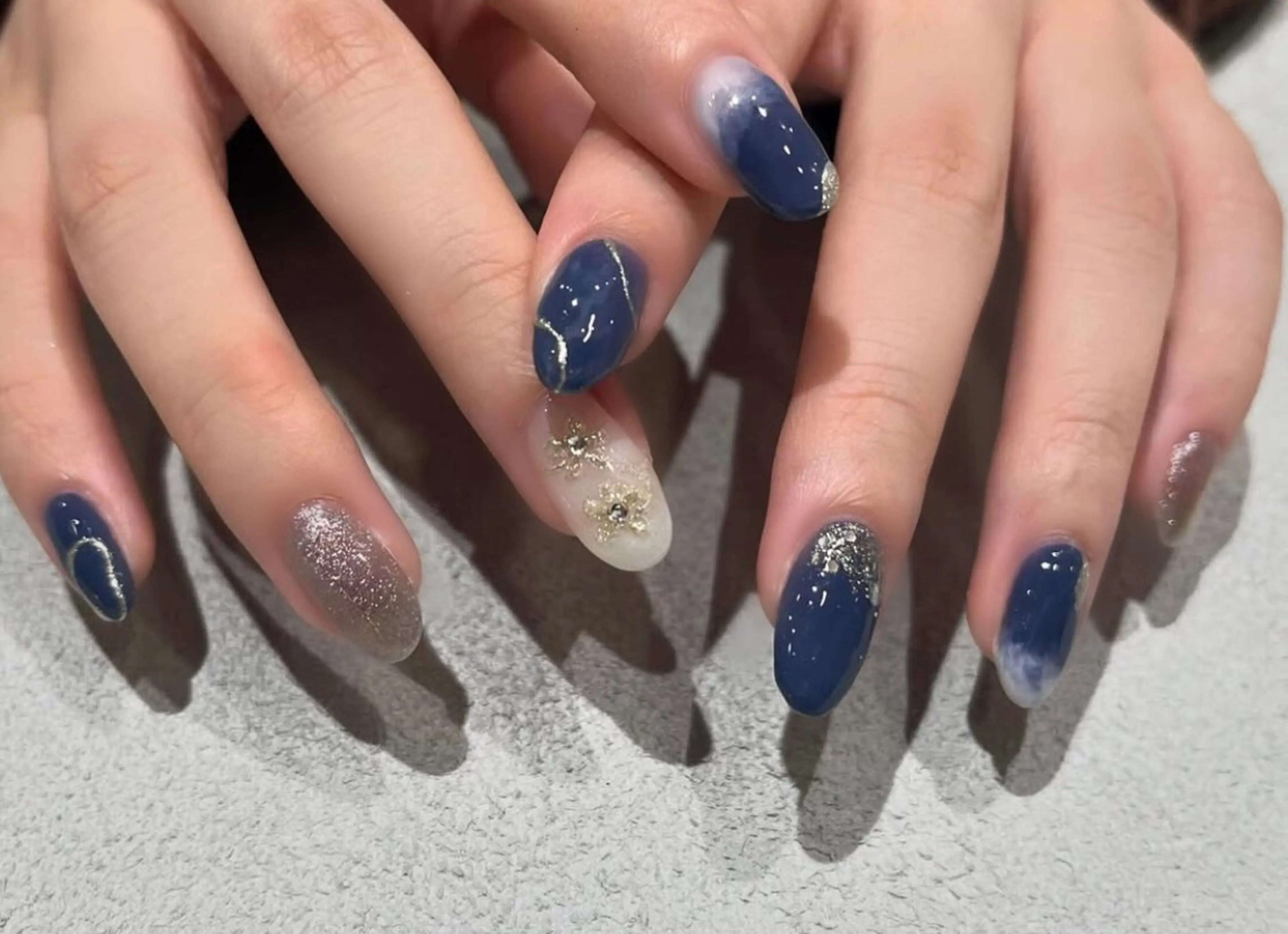 ネイル ネイビー RITZ福岡薬院店　まつげパーマ/マツエク/ネイル/眉毛所属・💅 momokoのネイルデザイン