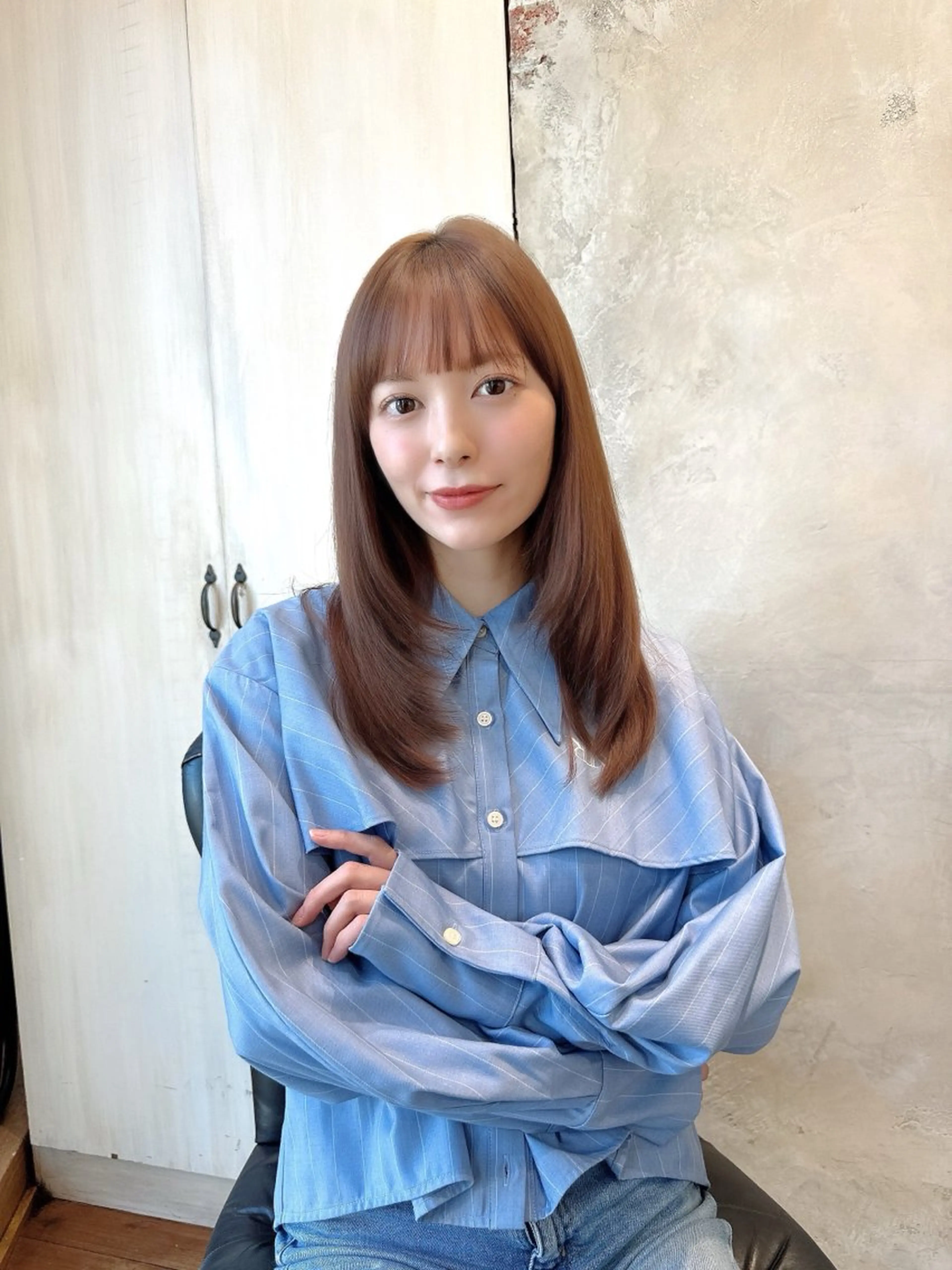 ロング カラー 透明感カラー 小顔カット トリートメント カット ヘアカラー トリートメント ヘッドスパ 石戸谷　海斗/韓国 レイヤー/艶カラーのヘアスタイル
