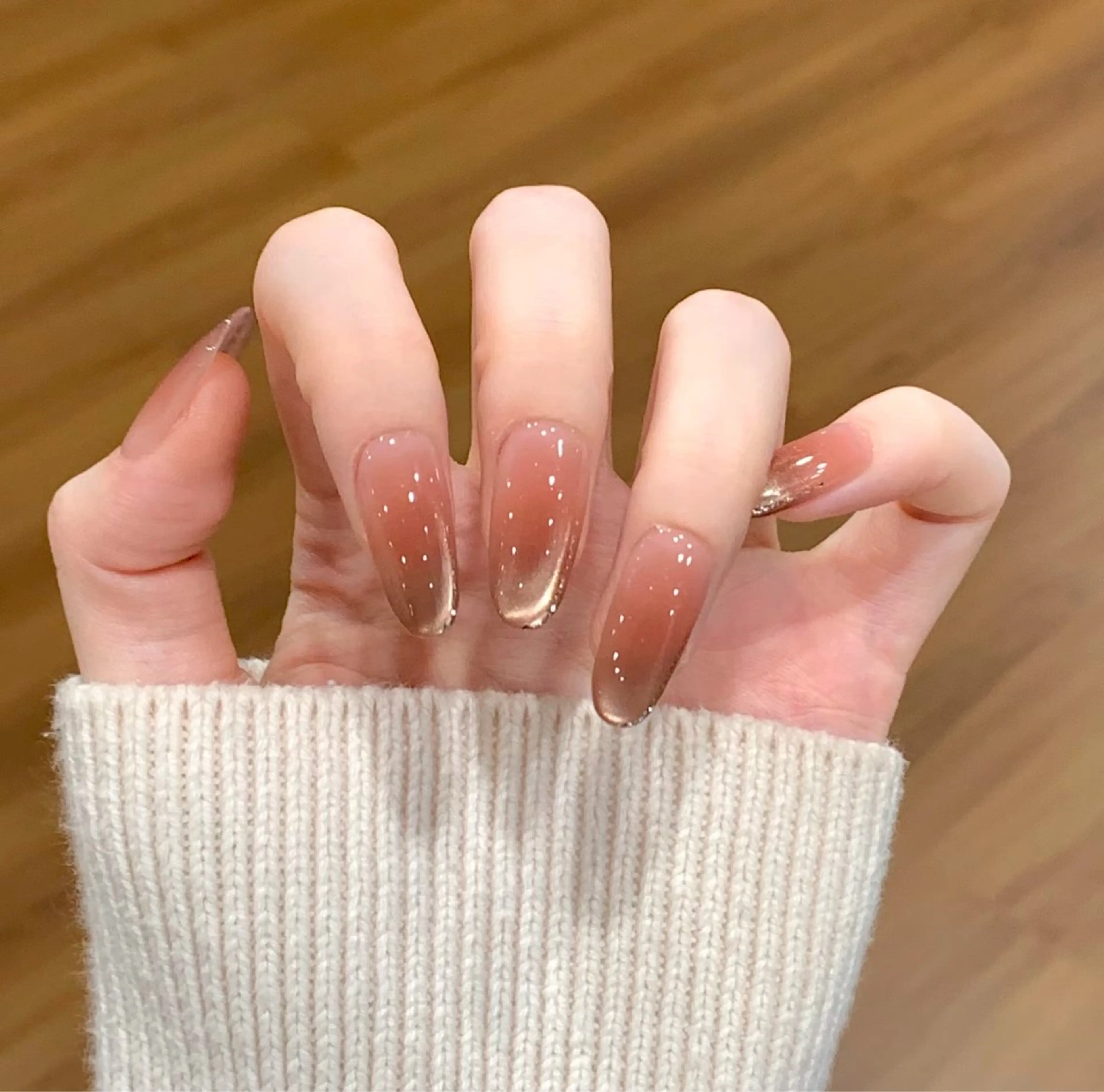 ネイル アートネイル オーロラネイル チークネイル フレンチネイル ガラスフレンチ ハンドネイル 🎀🎀YooLi Nail Salonのネイルデザイン