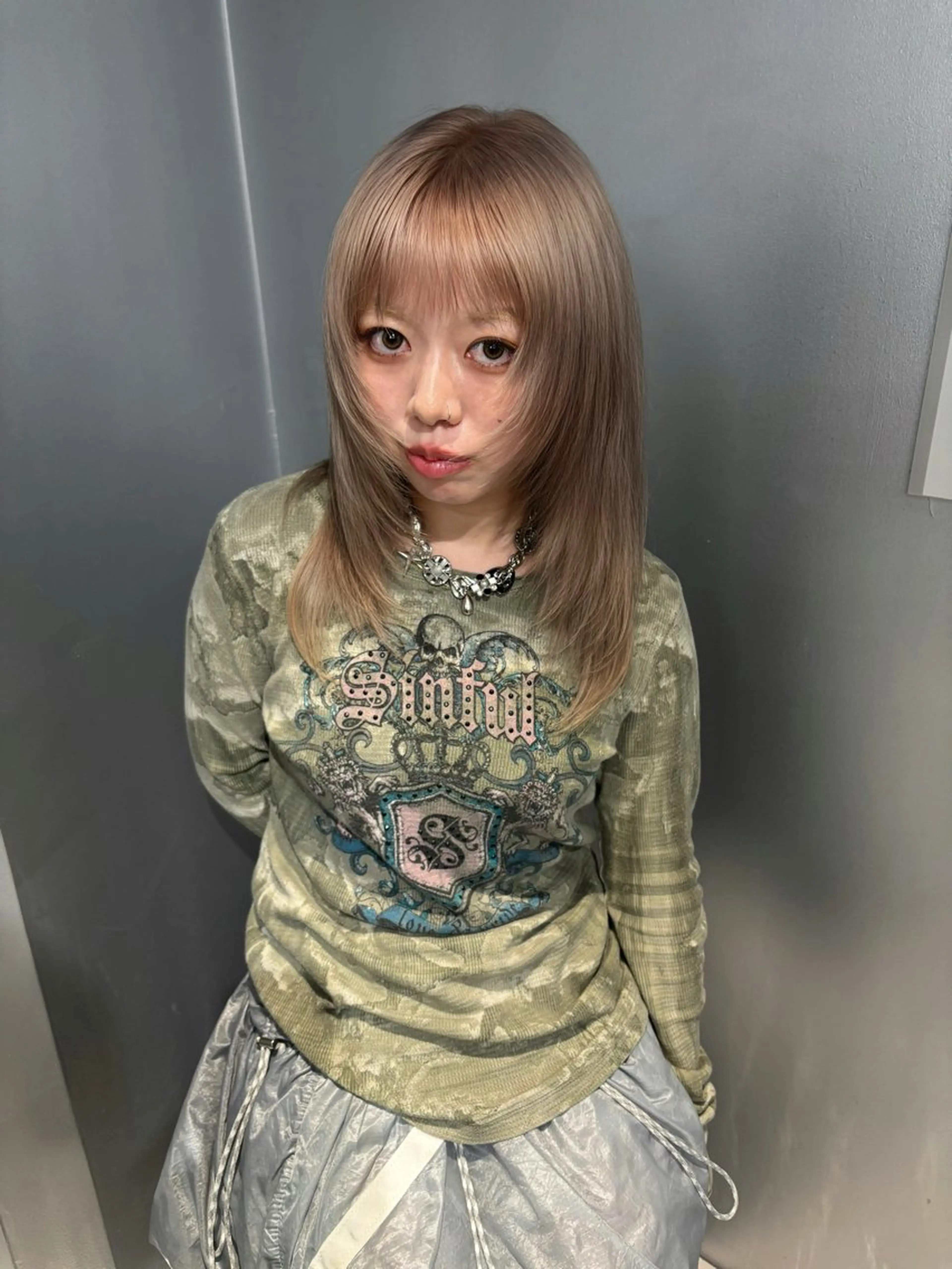 セミロング カット ヘアカラー 梅田/ハイトーン /yuriのヘアスタイル