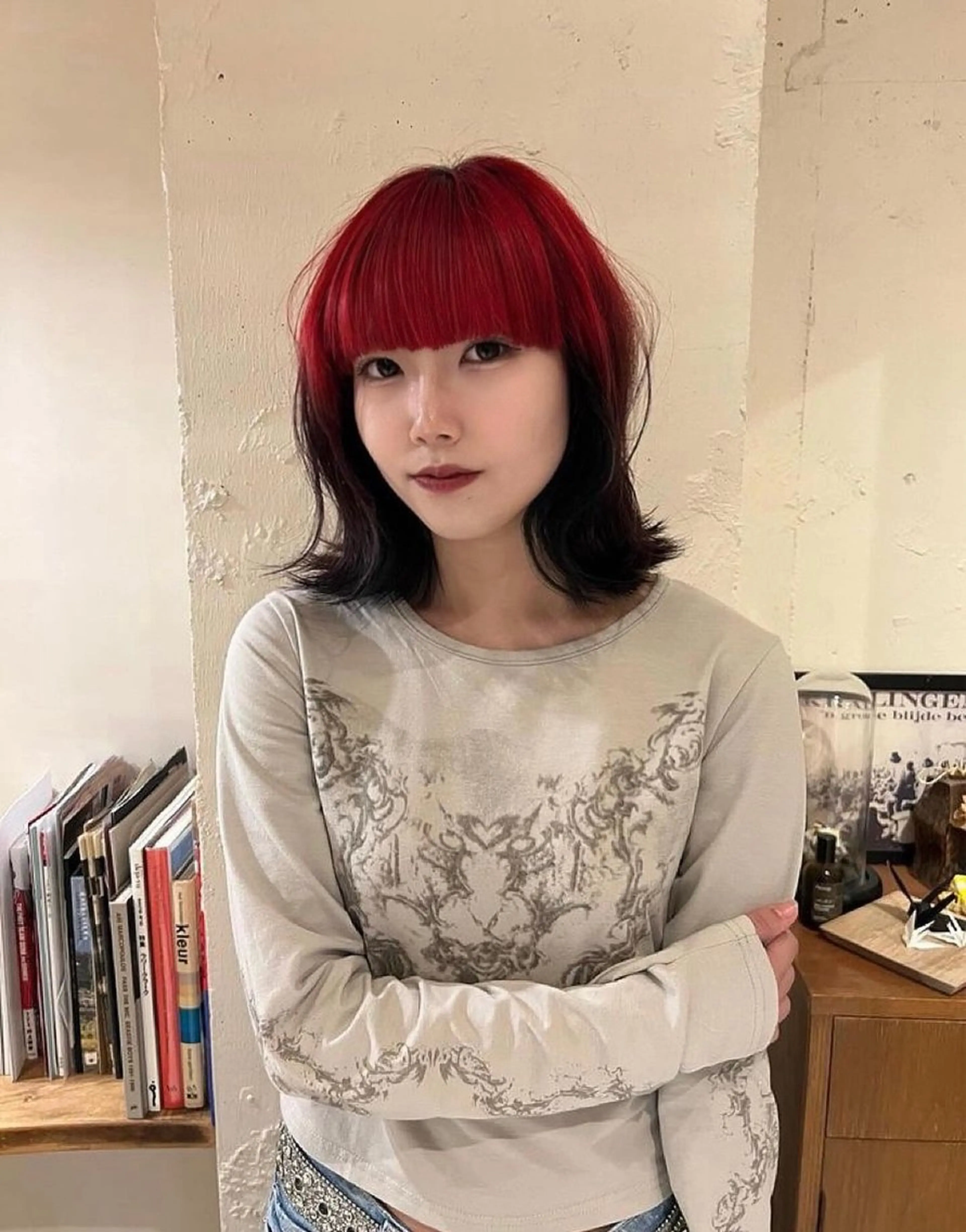 ミディアム カラー ヘアアレンジ ヘアカラー drop /Hiroto✩.*のヘアスタイル