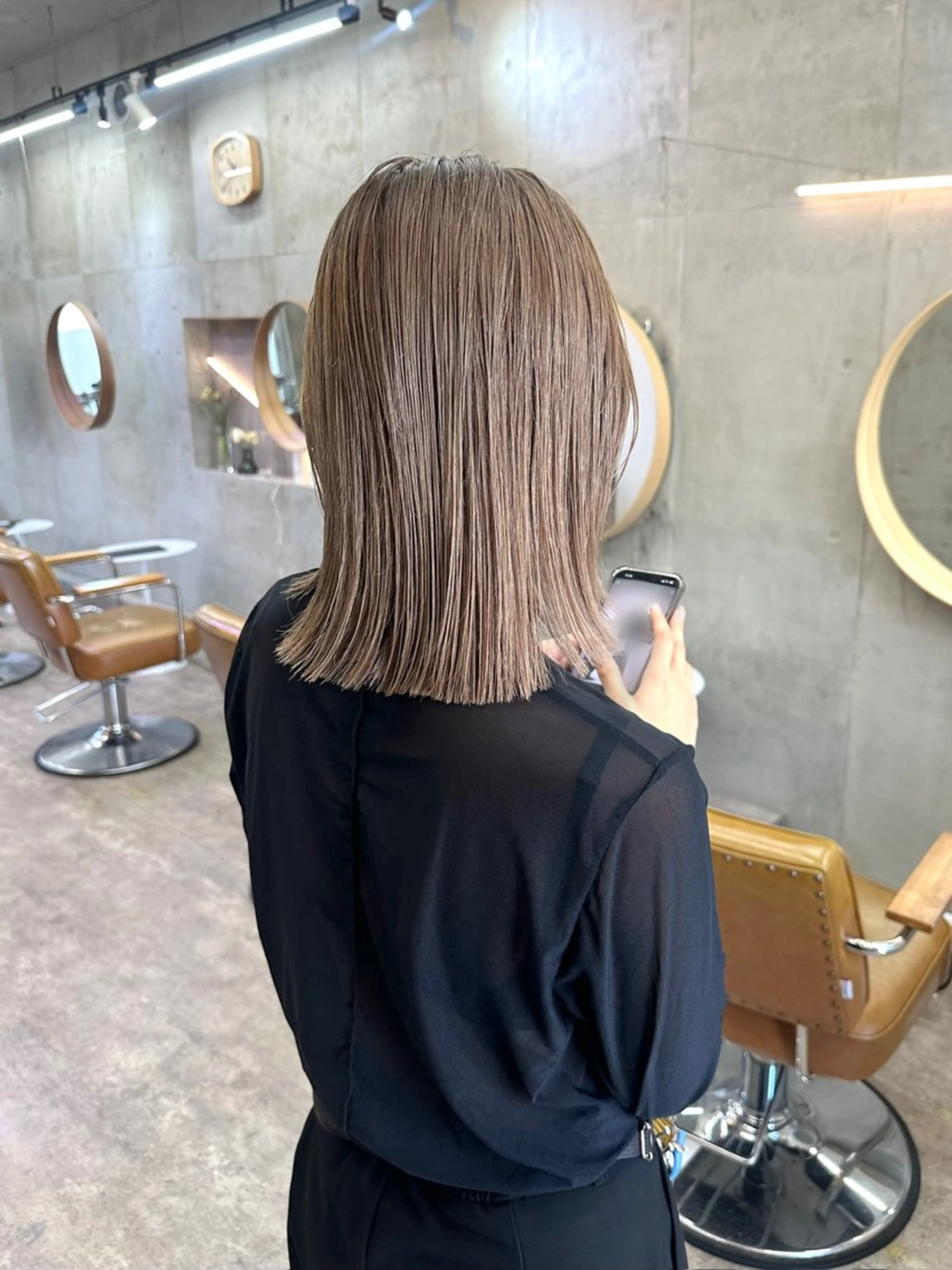 ミディアム カラー グレージュ ヘアカラー トリートメント レイヤーカット💫 ／HARUKA🎀のヘアスタイル