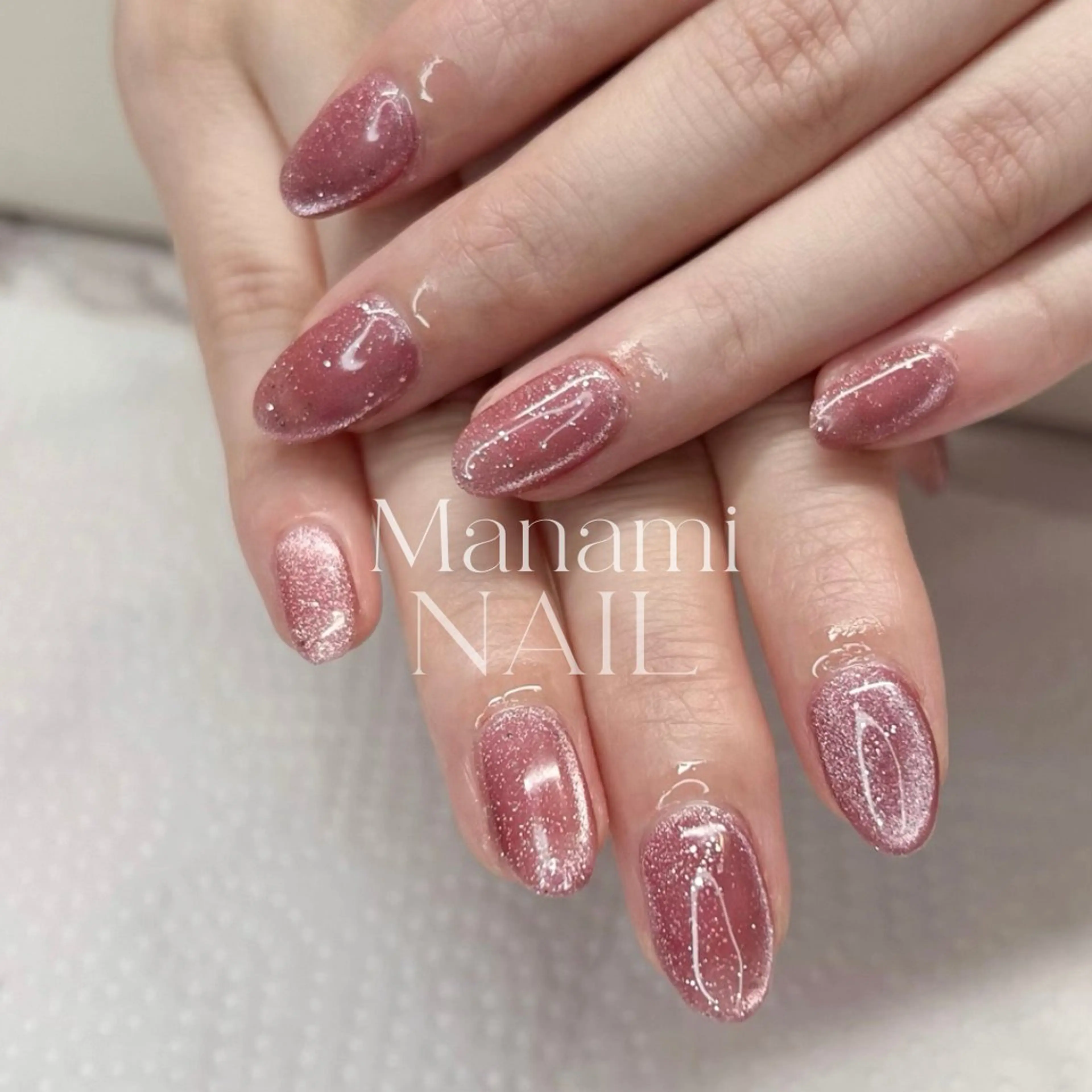 ネイル ピンク ハンドケア msm.2nd【エムズ】所属・msm.MANAMI 天神・ネイル・眉毛のネイルデザイン
