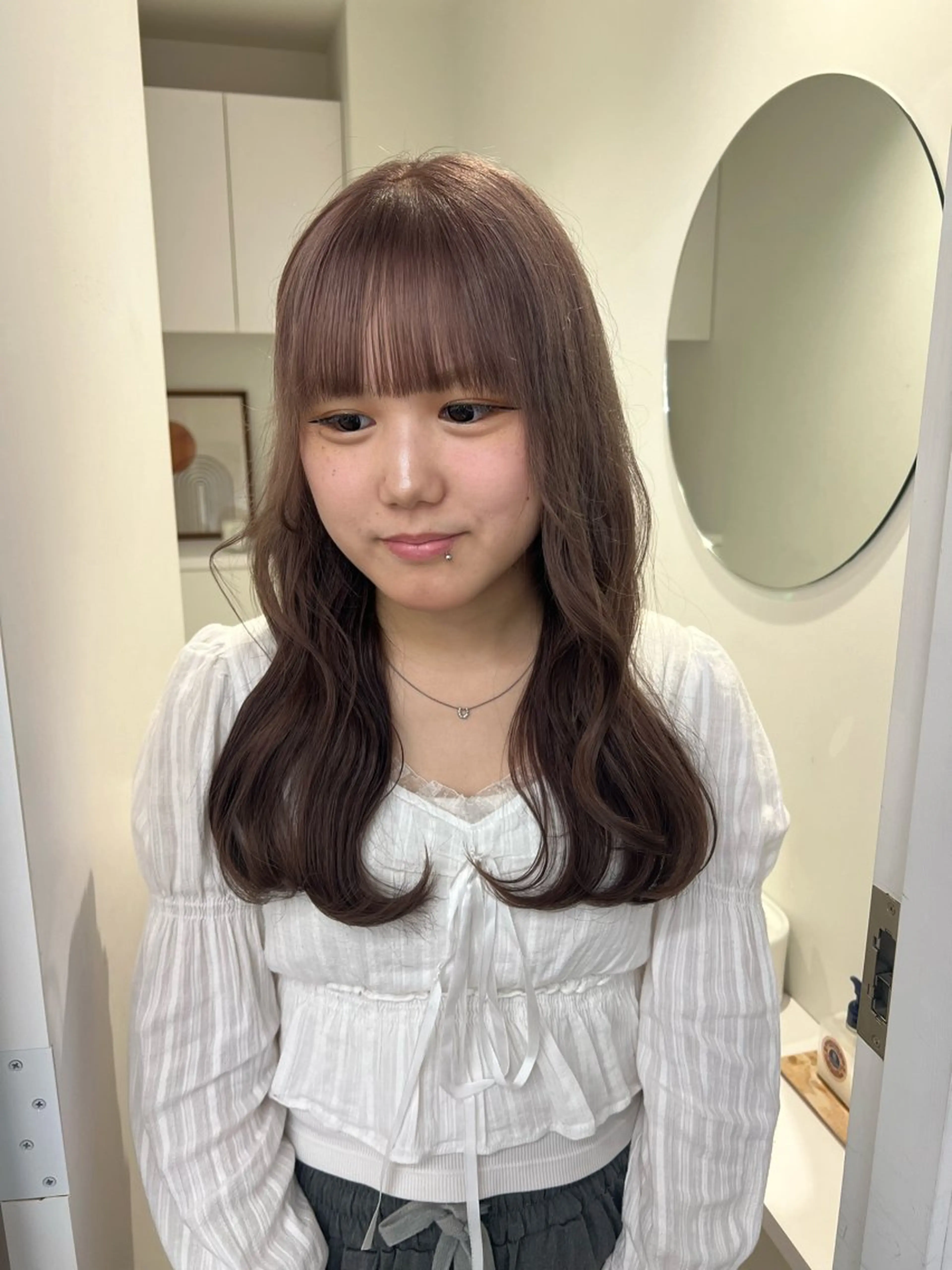 セミロング アレンジ/ブラウン カラー HARU🕯のヘアスタイル