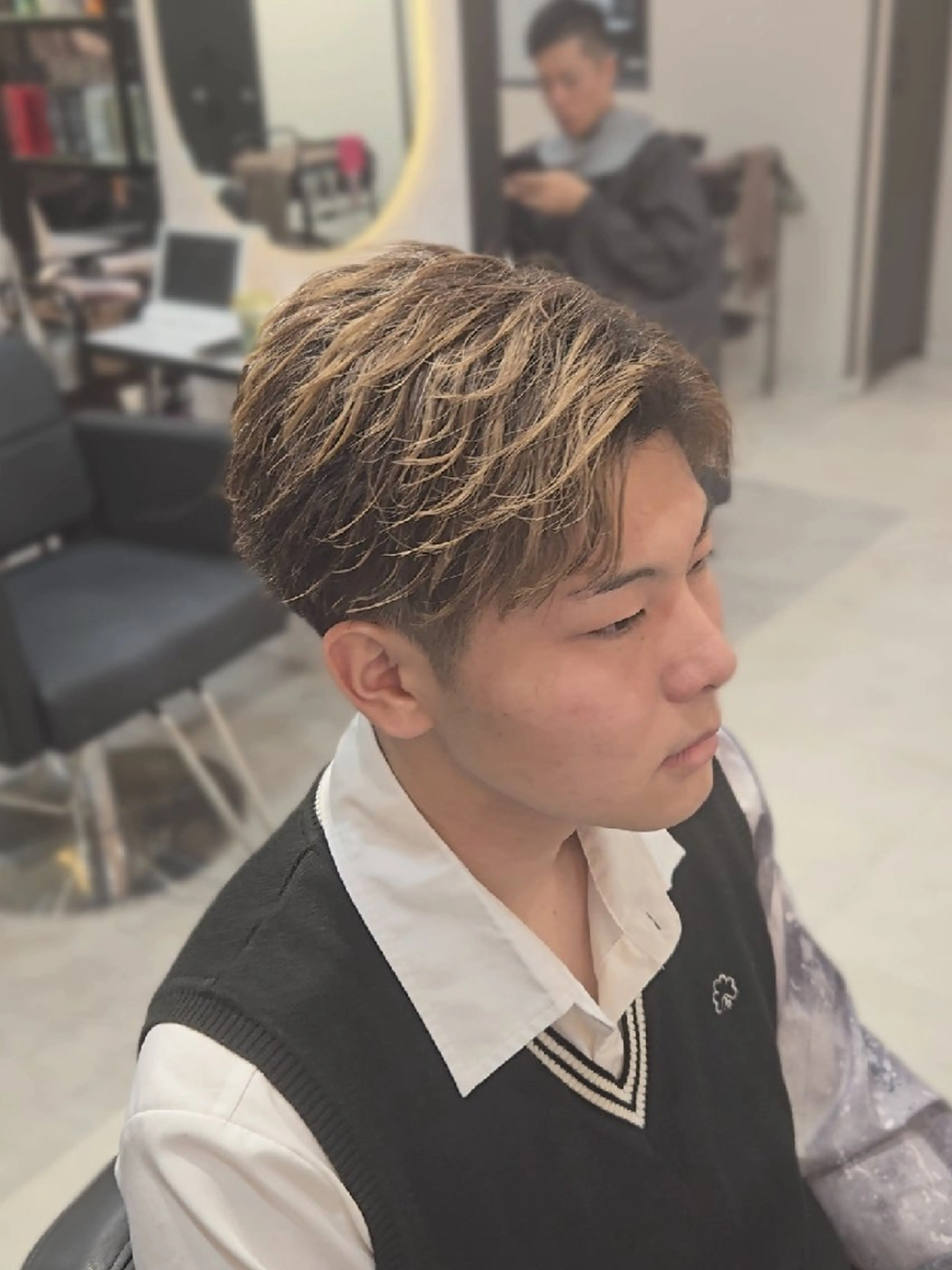 メンズ ショート カット ヘアセット Lapis 名古屋駅前店所属・LEN名古屋/パーマ メンズ特化美容師のヘアスタイル