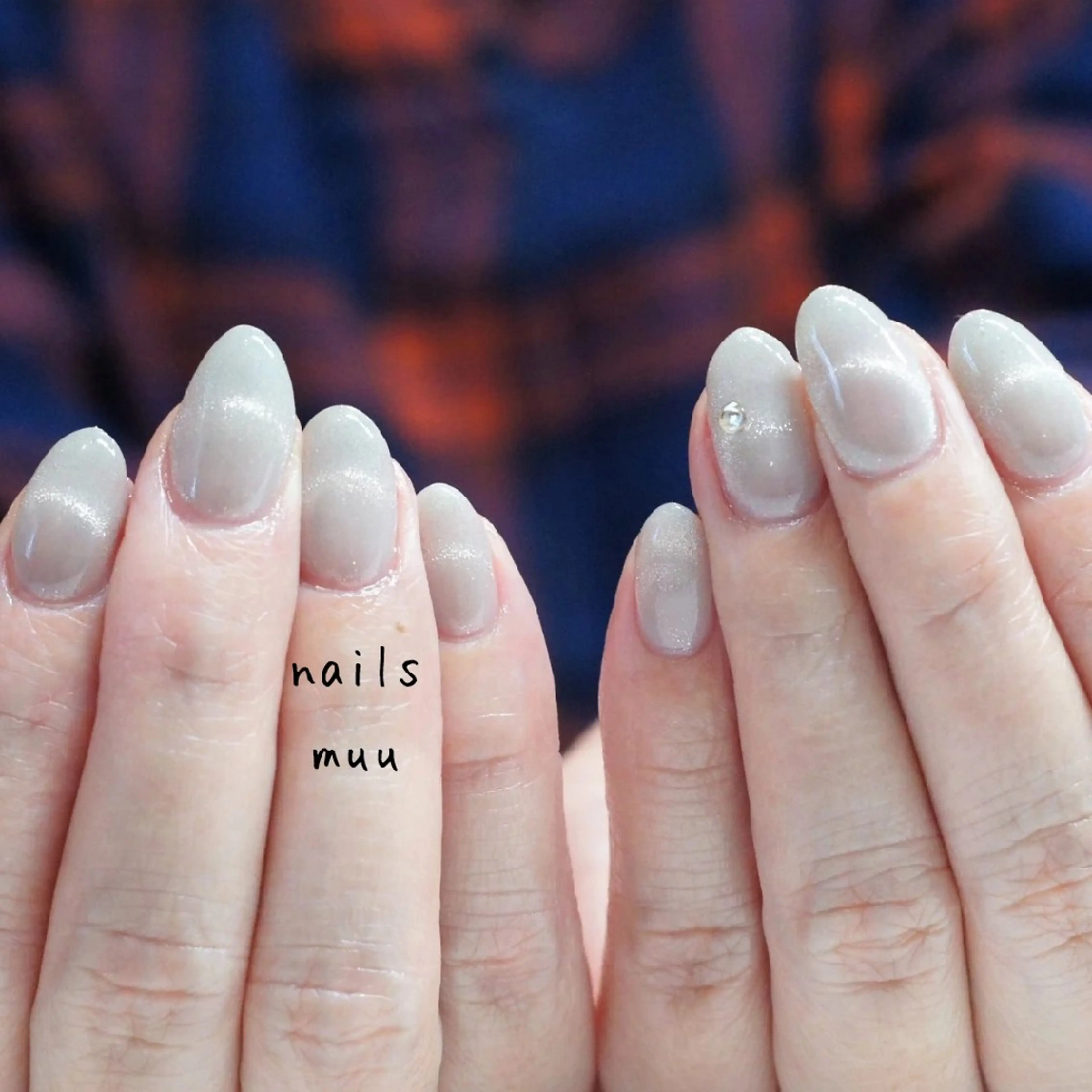 ネイル フレンチネイル ゴールド 氷ネイル・うるうるネイル マグネットネイル マグネットフレンチ ハンドネイル nails muu まゆのネイルデザイン