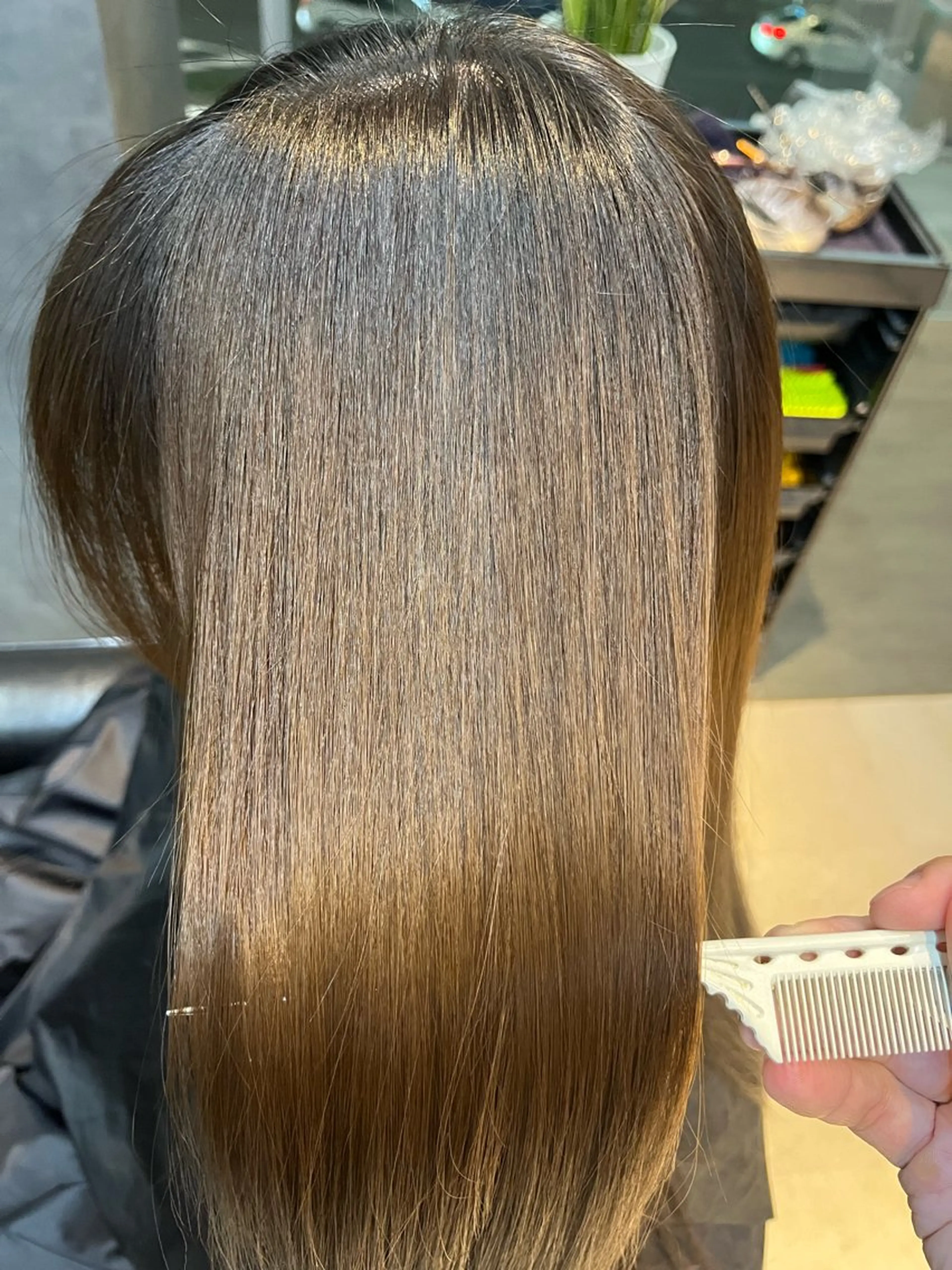 ロング カット 縮毛矯正 毛流れが作れる 縮毛矯正/渡部純生のヘアスタイル