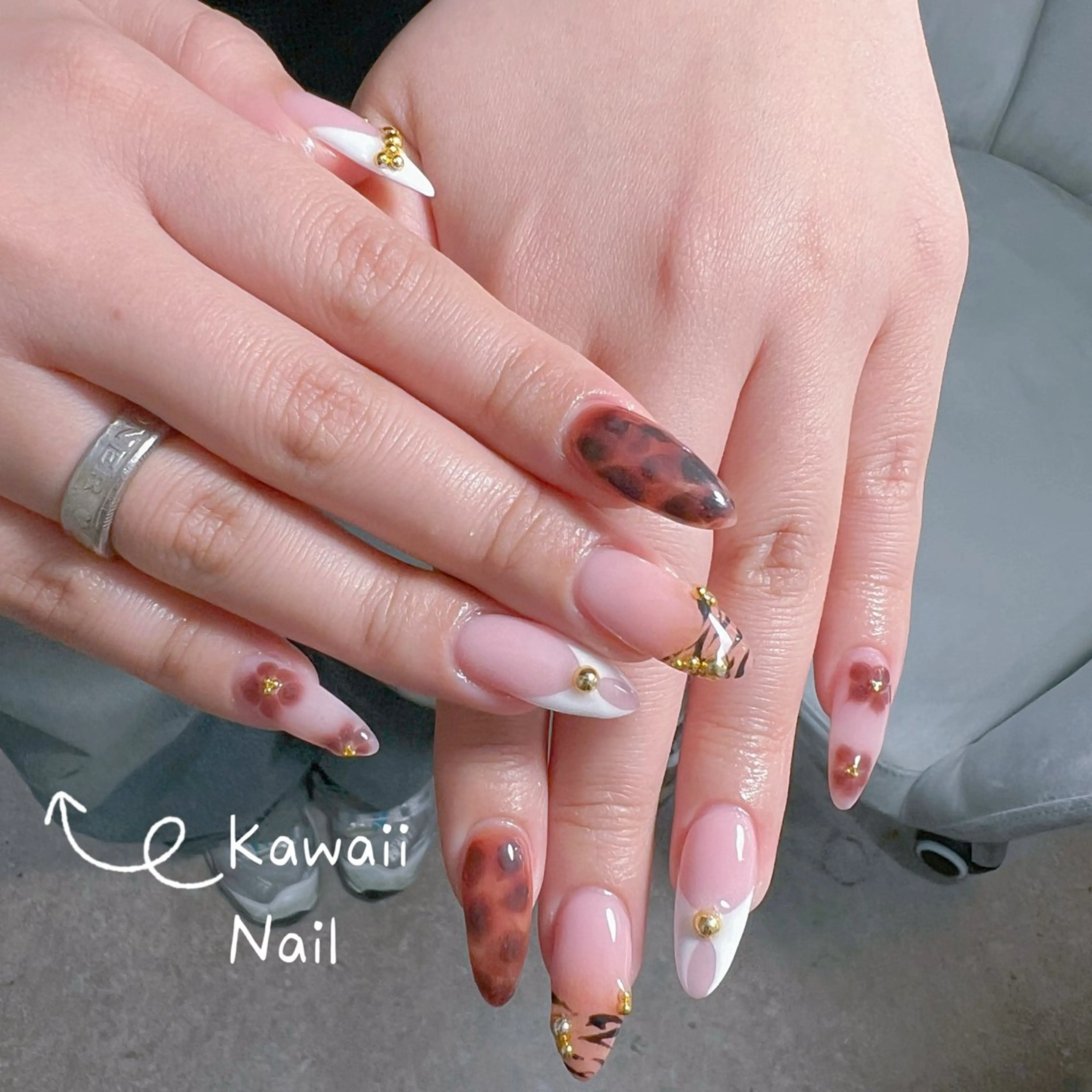 ネイル 長さ出し フレンチネイル ジェルネイル ガーリー 韓国ネイル Kawaii _Nailのネイルデザイン