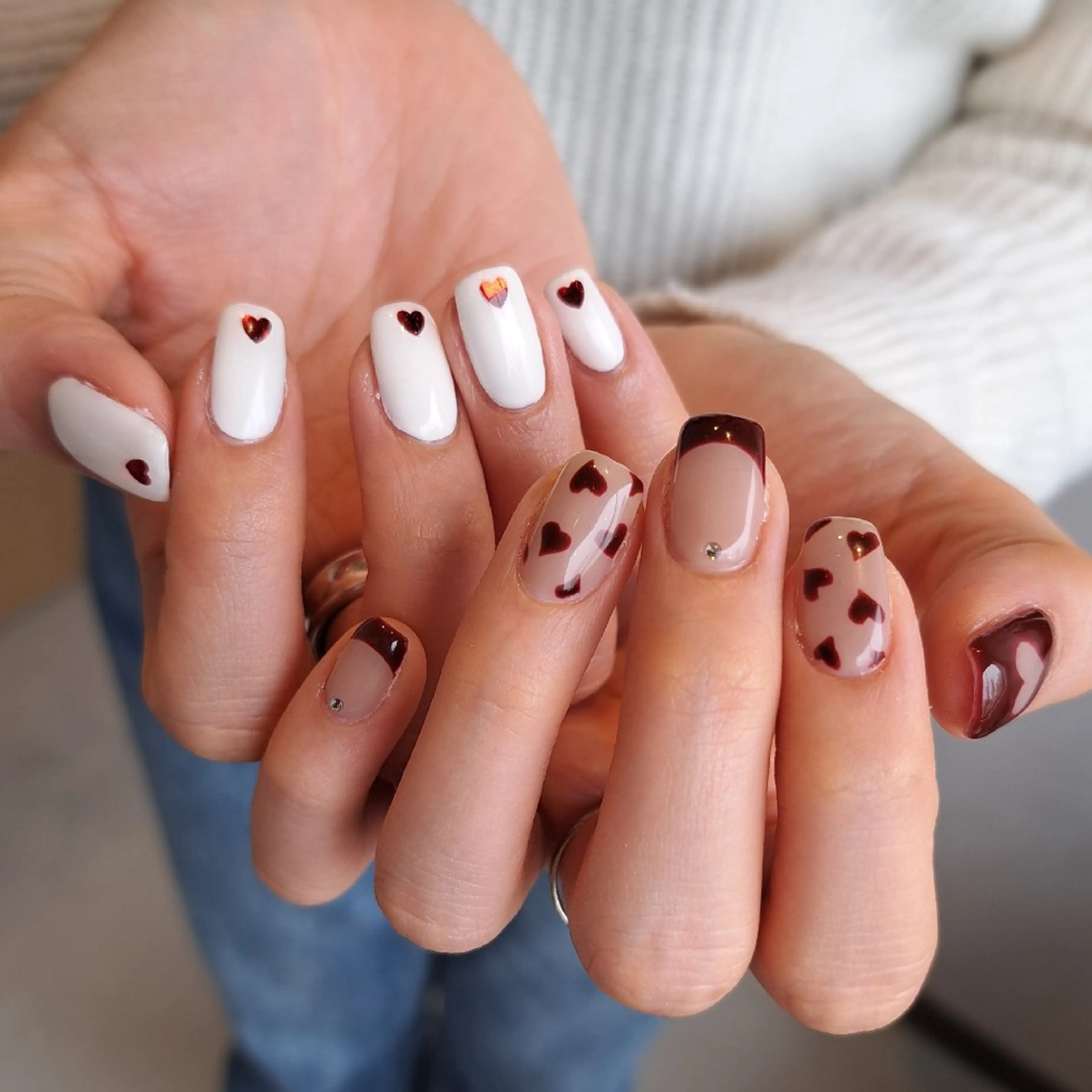 ネイル アートネイル ジェルネイル ガーリー ハート 持ち込み Nail mood /アートし放題のネイルデザイン