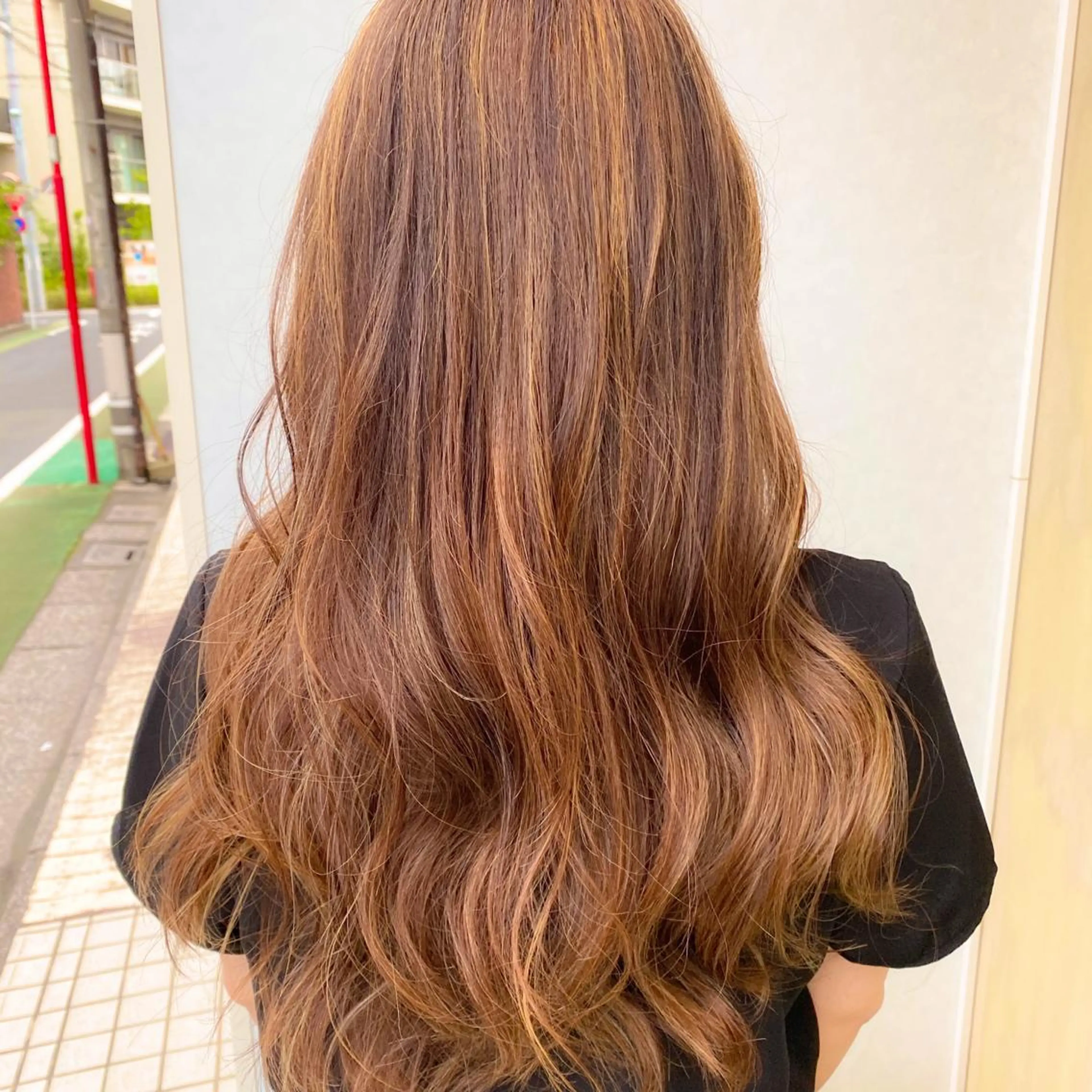 ロング カラー ハイライトカラー ハイライト ヘアカラー きよはらちさき🍑 柔らかカラー🌱🫧のヘアスタイル