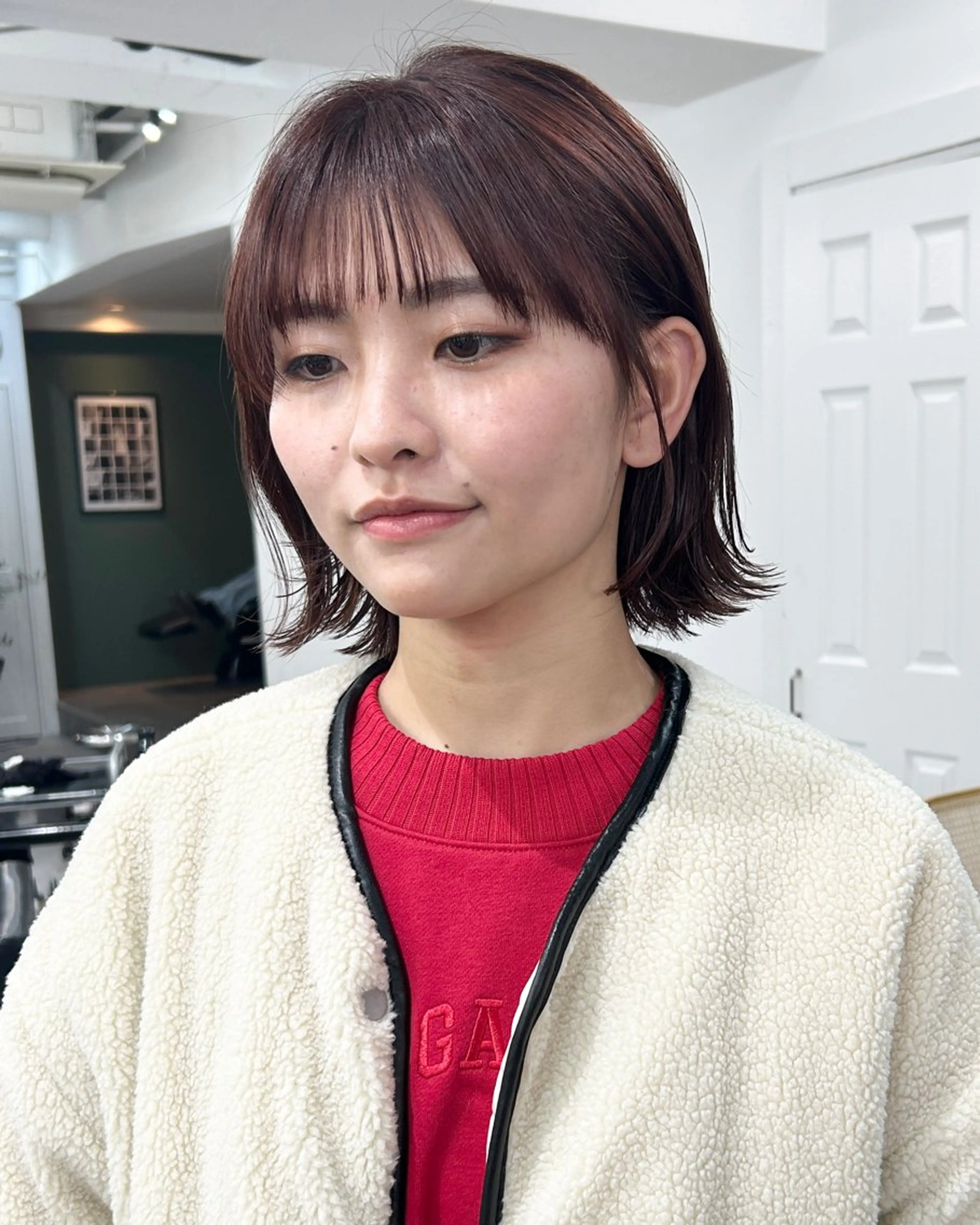 ミディアム カラー カット ヘアカラー トリートメント ボブ/透明感カラー /サナ🌼のヘアスタイル