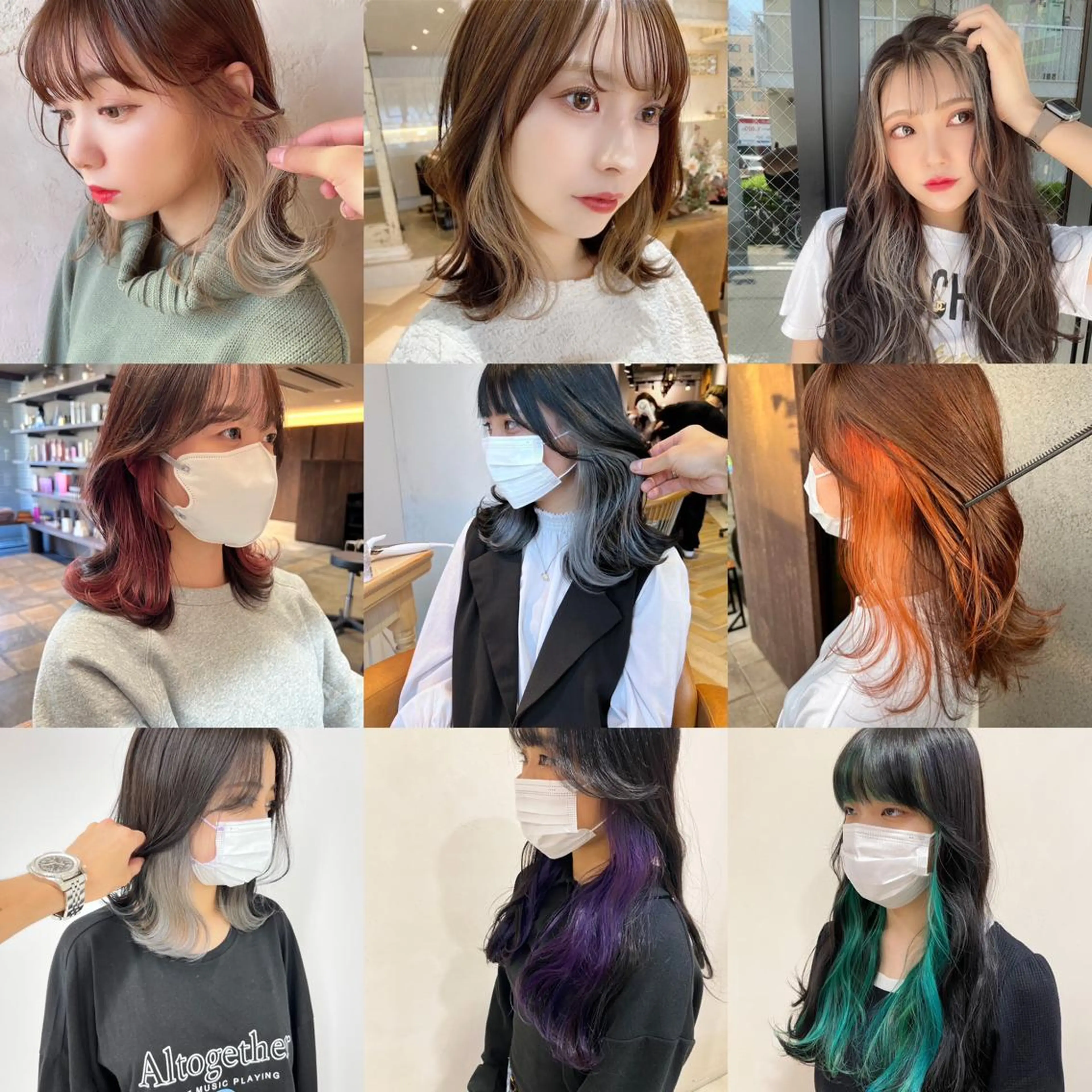 ミディアム カラー ハイトーンカラー インナーカラー カット ヘアカラー トリートメント レイヤー/顔まわり 縮毛矯正/月城宏清のヘアスタイル