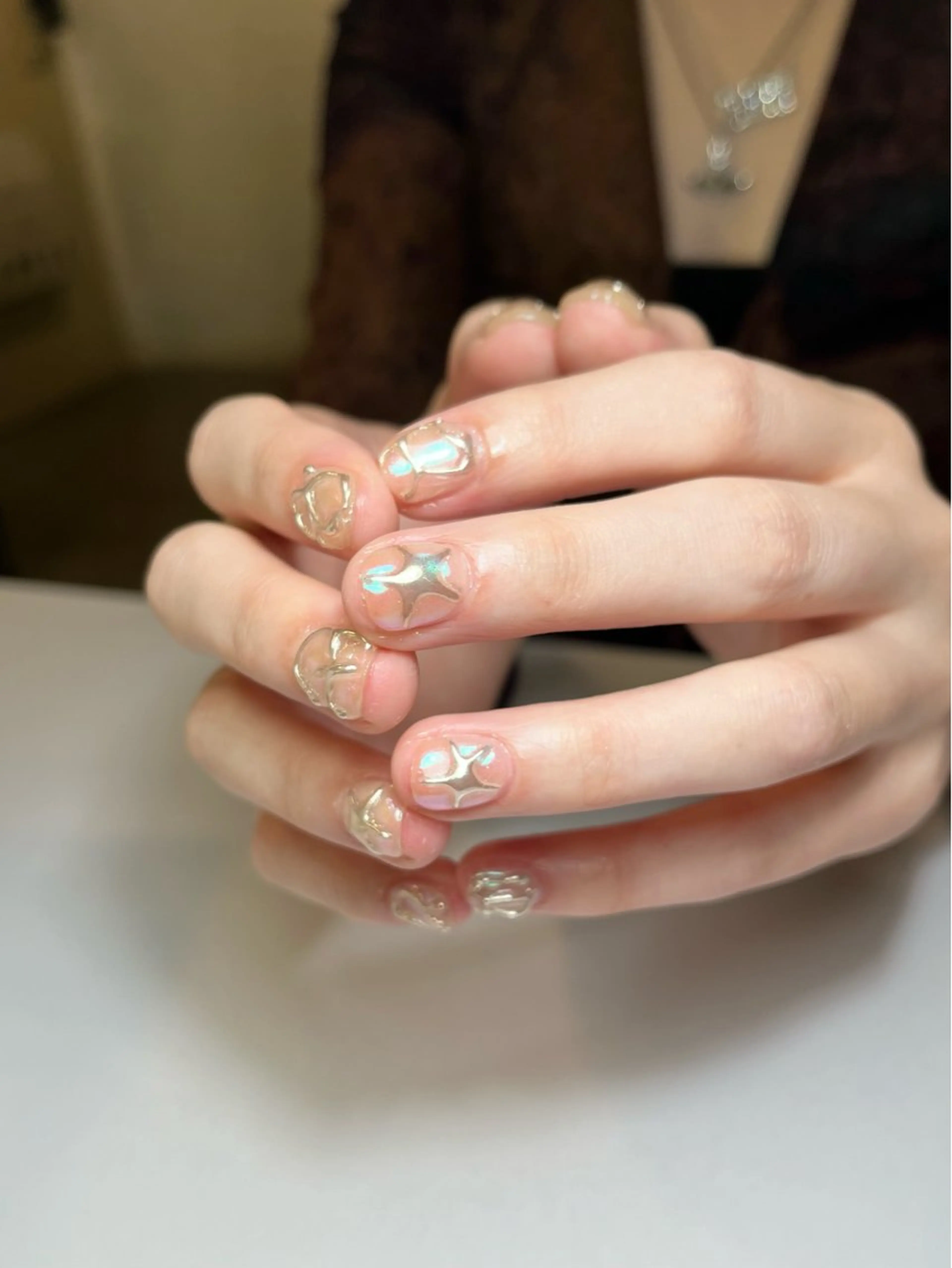 ネイル クリアネイル ハンドネイル ☆ -ˋˏ ⋆Oli nailෆ ̖́-のネイルデザイン