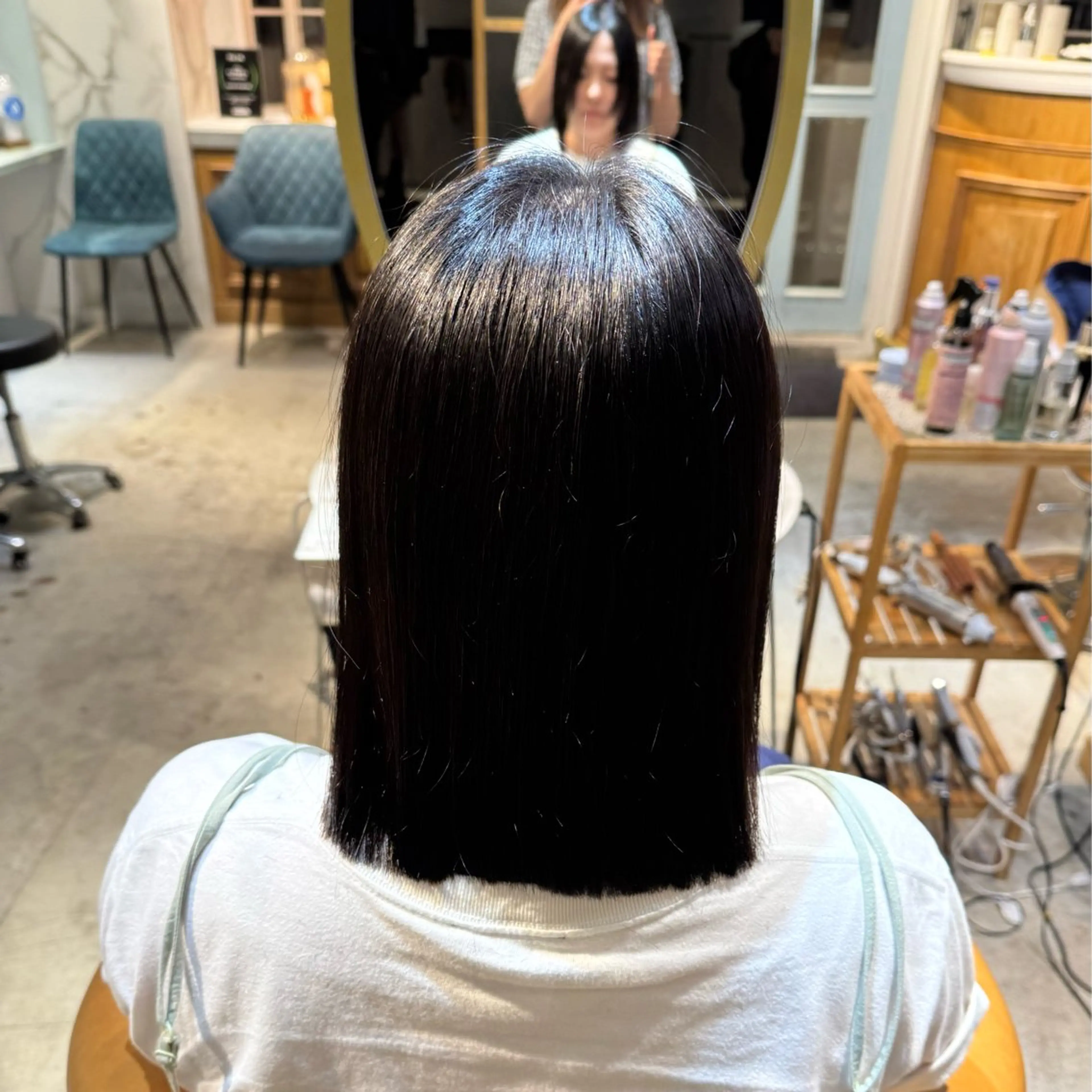ミディアム ボブ 髪質改善 縮毛矯正 カット 縮毛矯正 トリートメント ヘアセット 髪質改善/ボブ /韓国/erikoのヘアスタイル