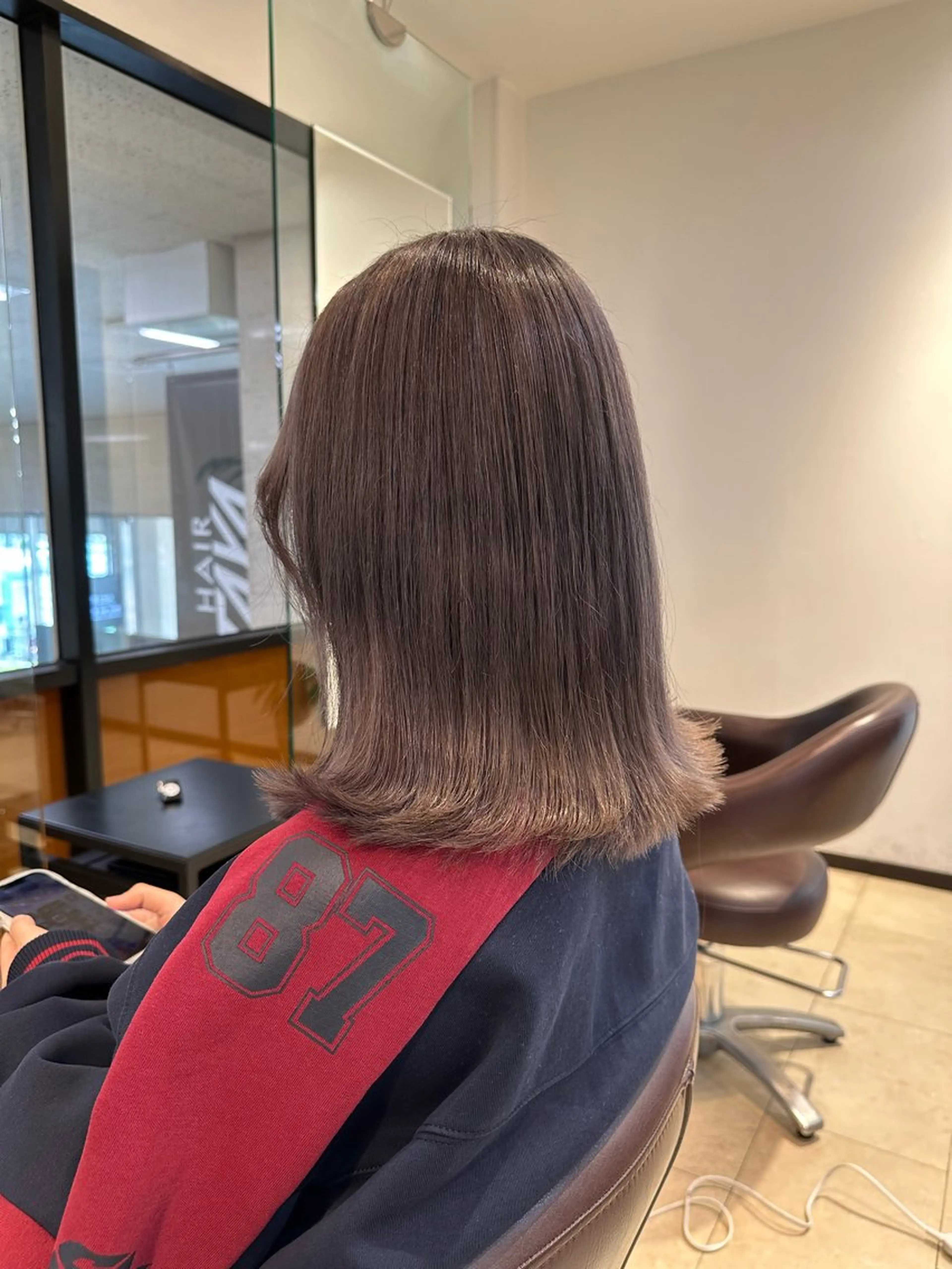 ミディアム カラー TAYA大阪上本町所属・【ダブルカラー/縮毛 矯正】十場のヘアスタイル