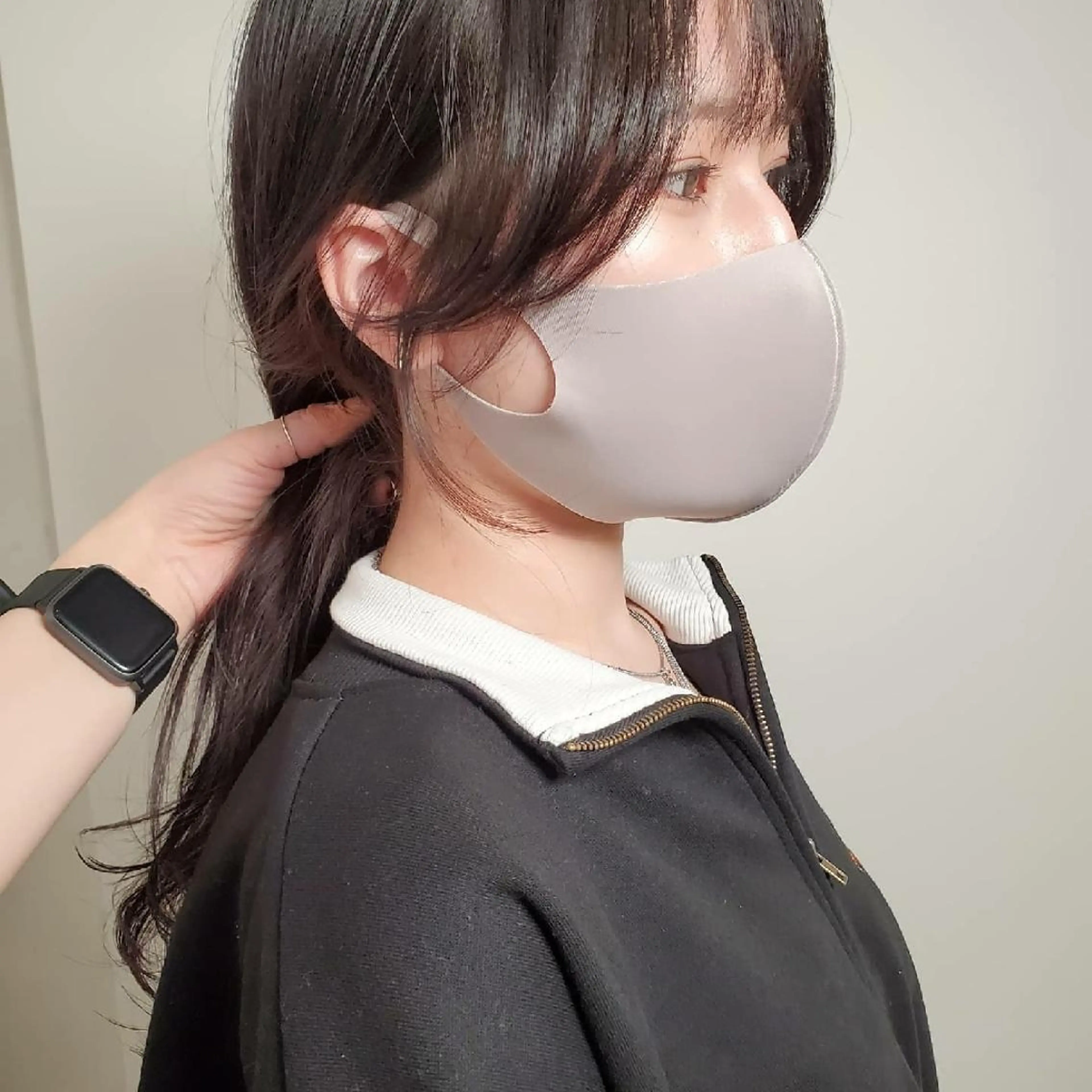 セミロング 顔周りカット 韓国風ヘア おくれ毛 韓国レイヤー　 suzuのヘアスタイル