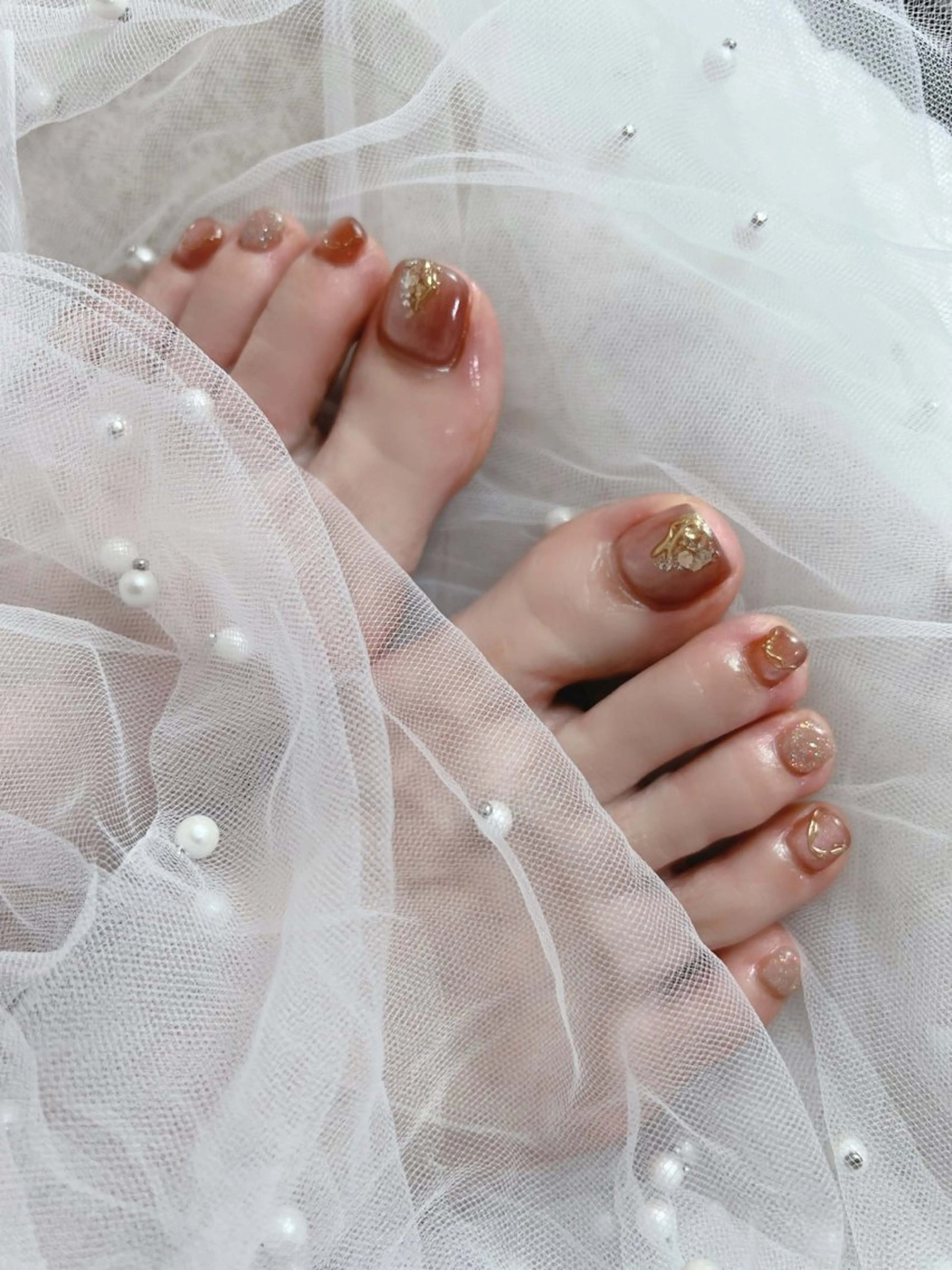ネイル フットネイル ジェルネイル 韓国ネイル マグネットネイル シンプルネイル nail salon Lauleaのネイルデザイン