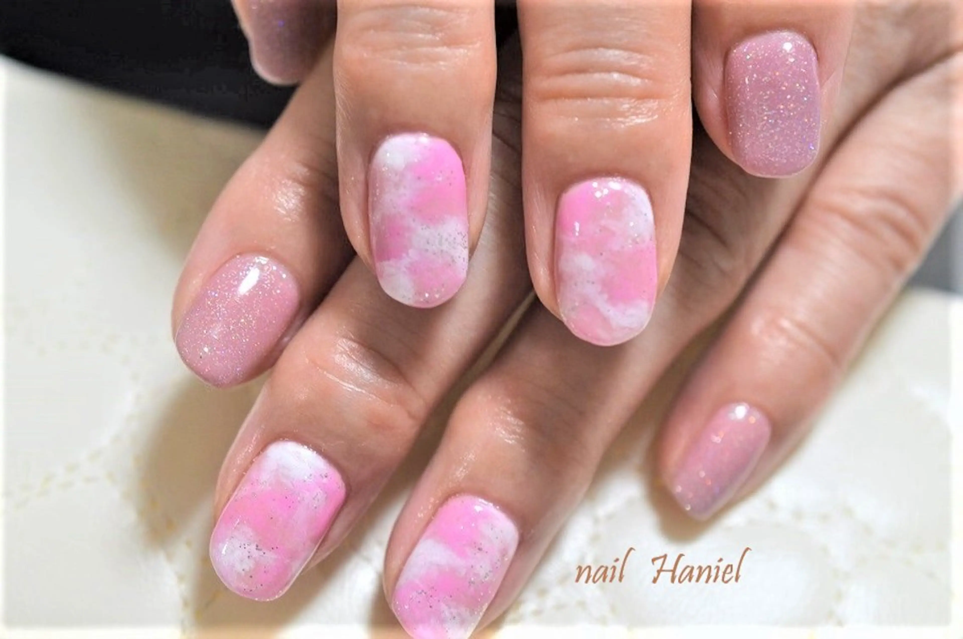 ネイル ジェルネイル オフィスネイル ワンカラーネイル パラジェル nail Haniel所属・半蔵門サロンハニエル 魅神 ちよのネイルデザイン