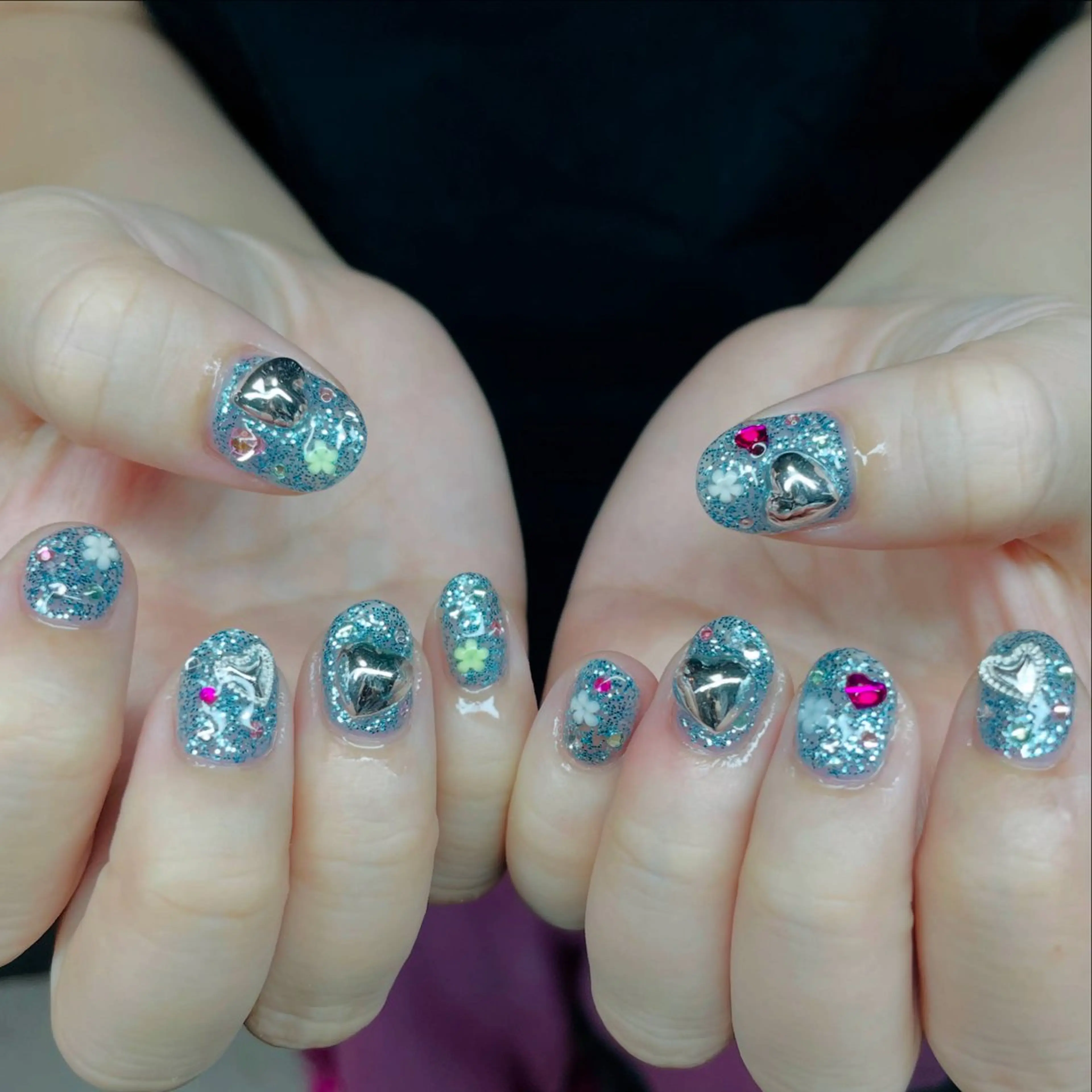 ネイル キラキラネイル ラメ(グリッター) シンプルネイル ハンドネイル posa nail モエミのネイルデザイン