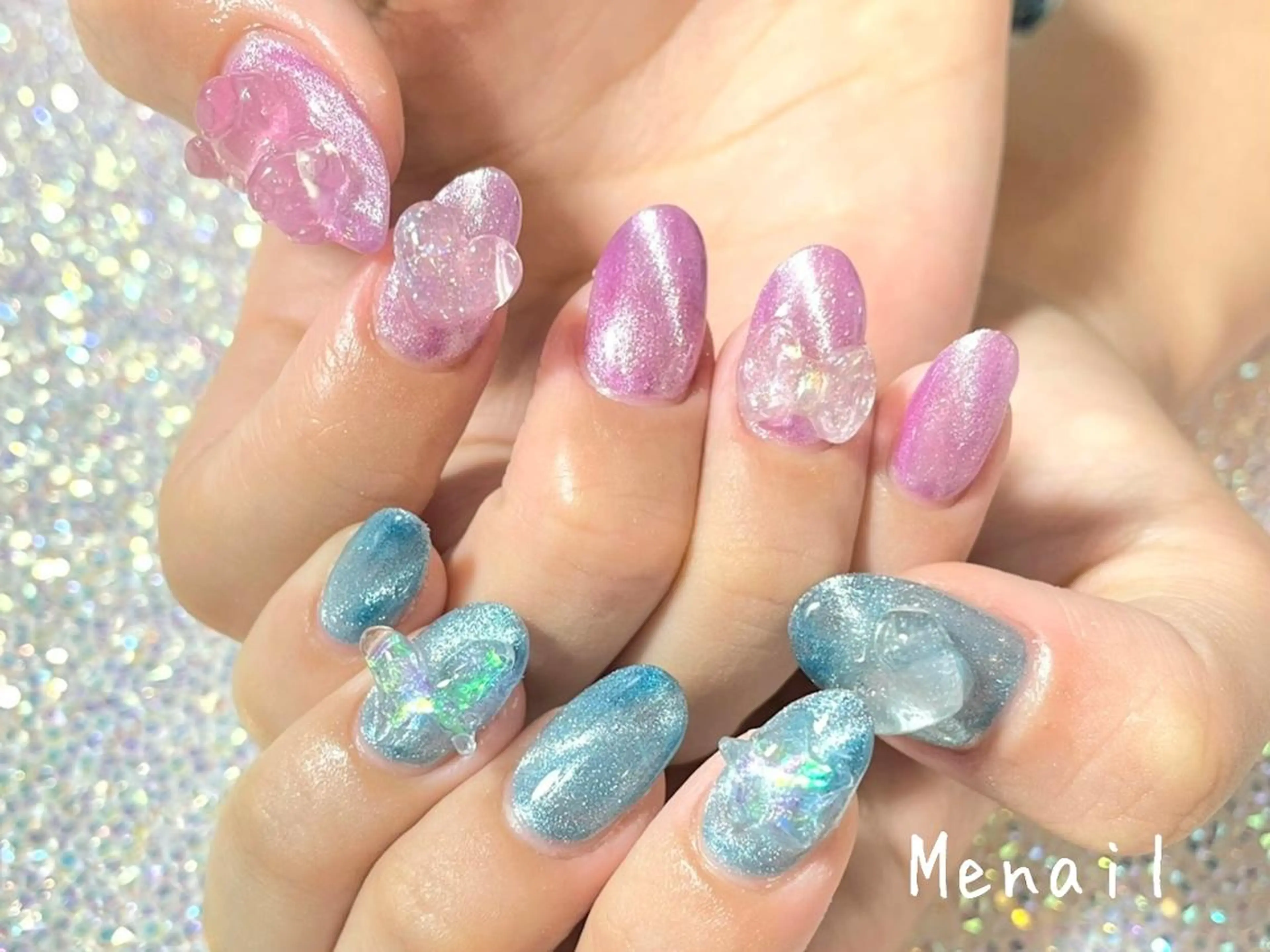 ネイル クリアネイル マグネットネイル 🎀MENAIL🎀 シンプル系/POP系のネイルデザイン