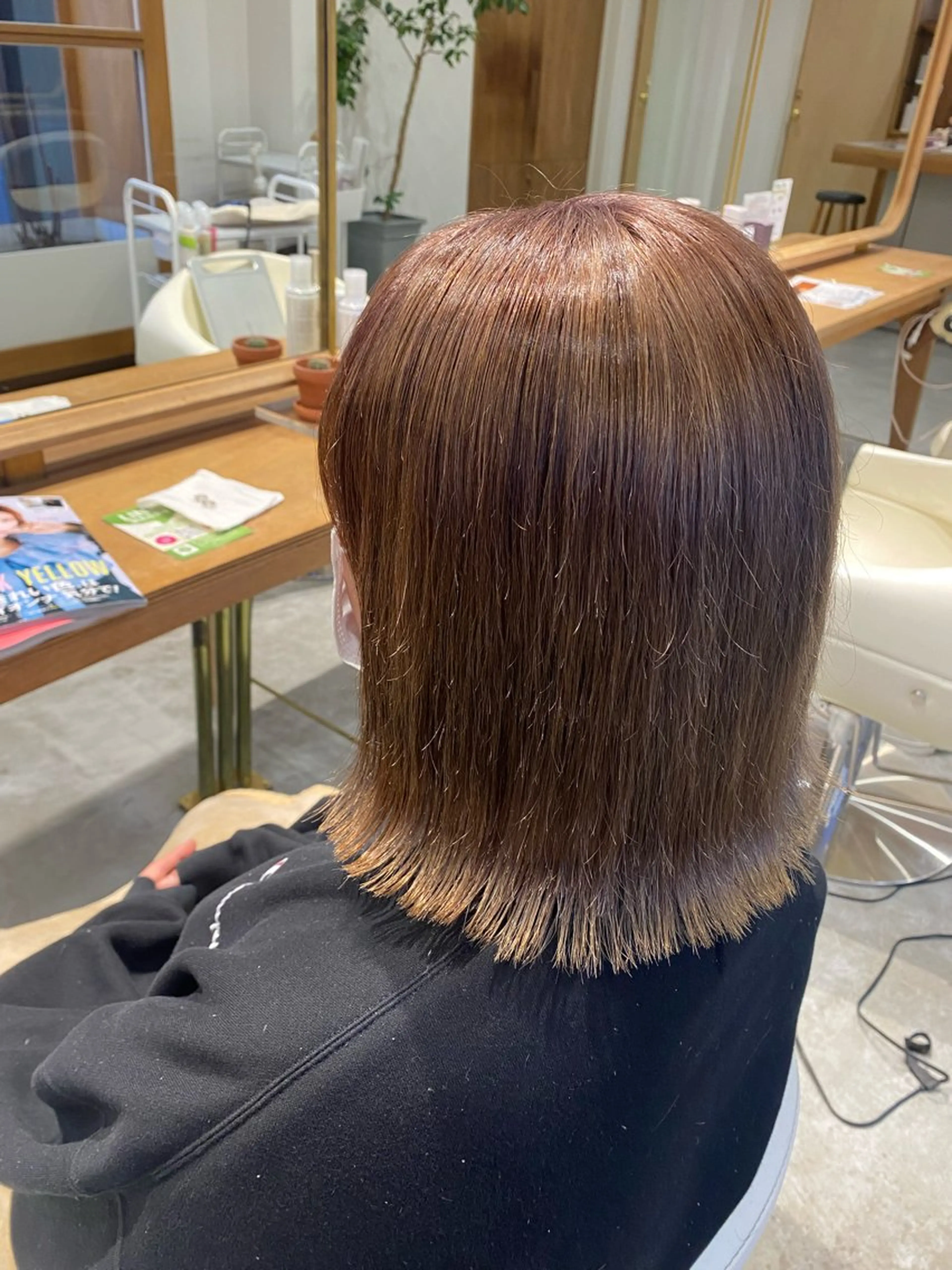 ミディアム 切りっぱなしボブ ボブ カット fulam所属・MIKU ／fulamのヘアスタイル