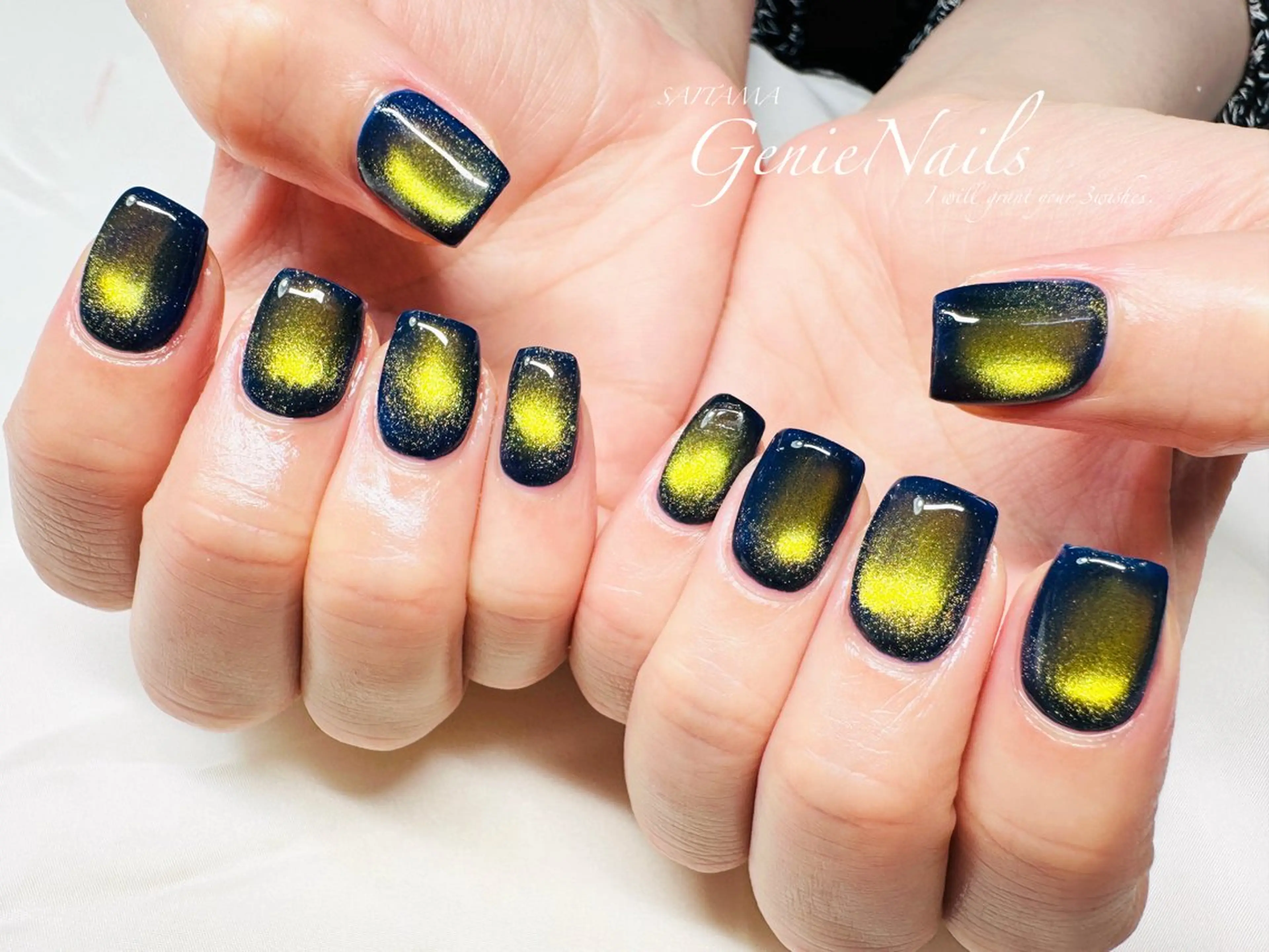 メンズ ネイル アートネイル 長さ出し ロングネイル 持ち込み ニュアンスネイル Genie Nailsのネイルデザイン